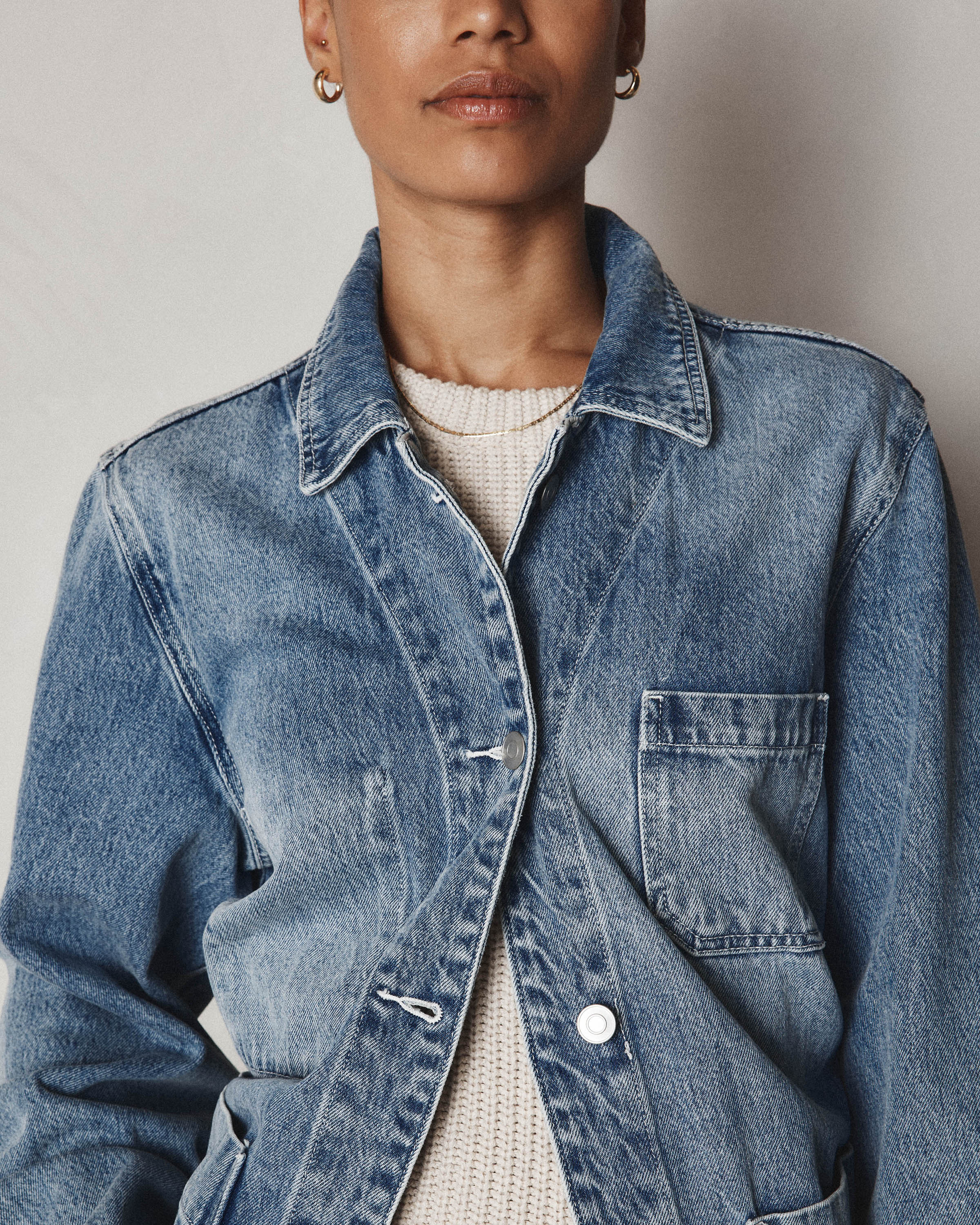 100% Organic Cotton Denim Chore Jacket - thumbnail 2