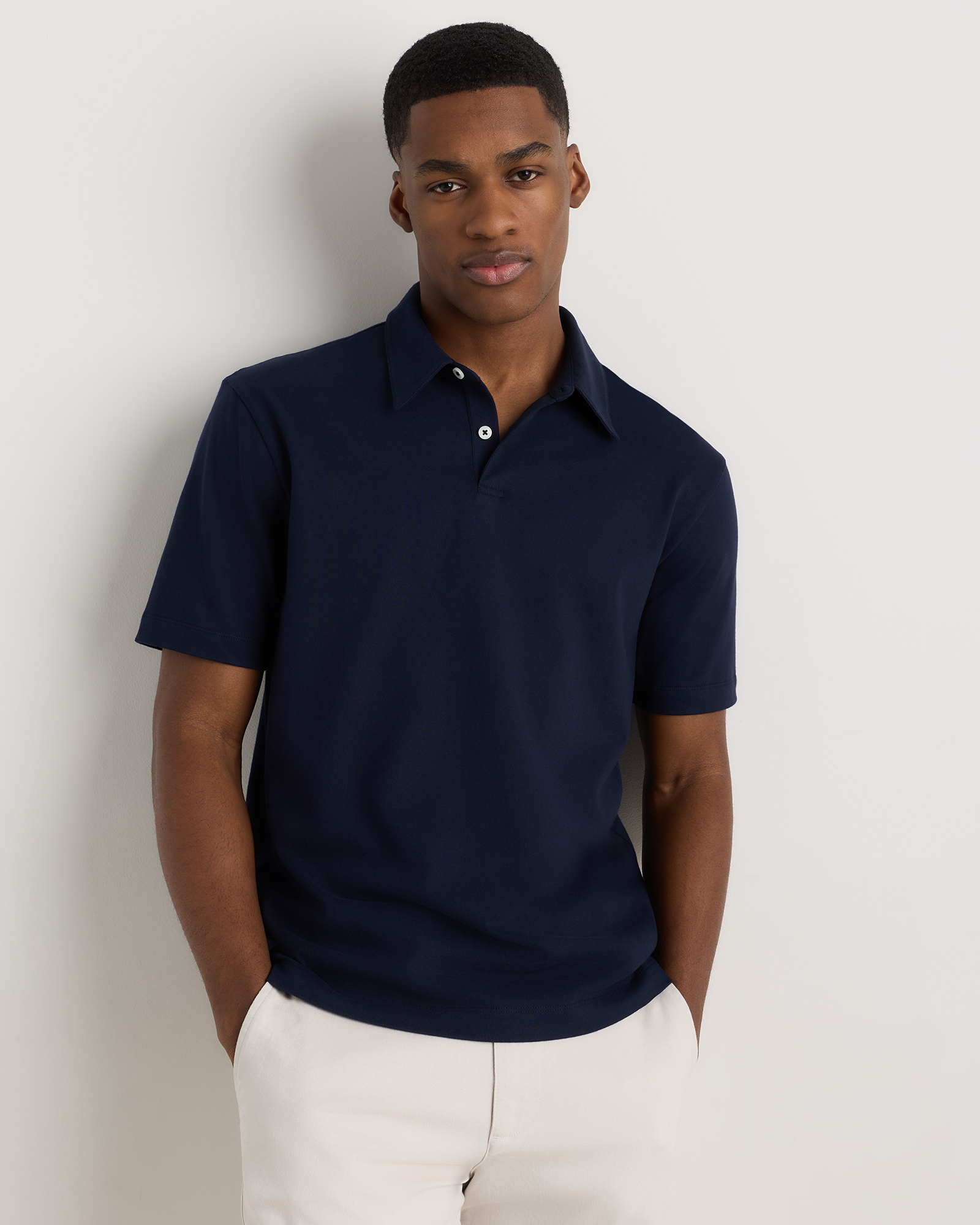 トップス STONE  19SS Cotton Jersey Polo-XL Men's 100% Organic Sueded Cotton Jersey Polo