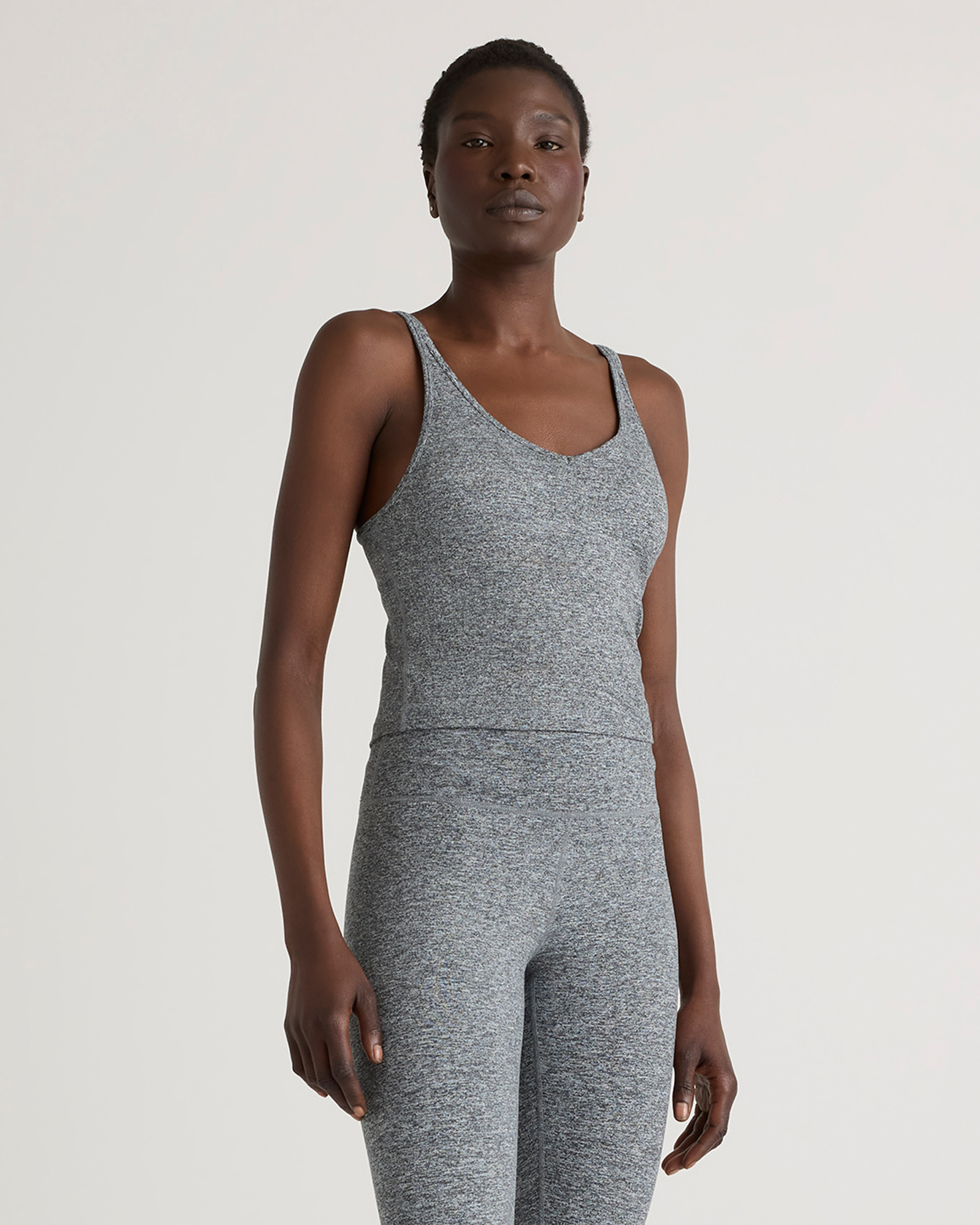 Shop Quince Women's Ultra-soft Strappy Cropped Tank Top In Heather Grey