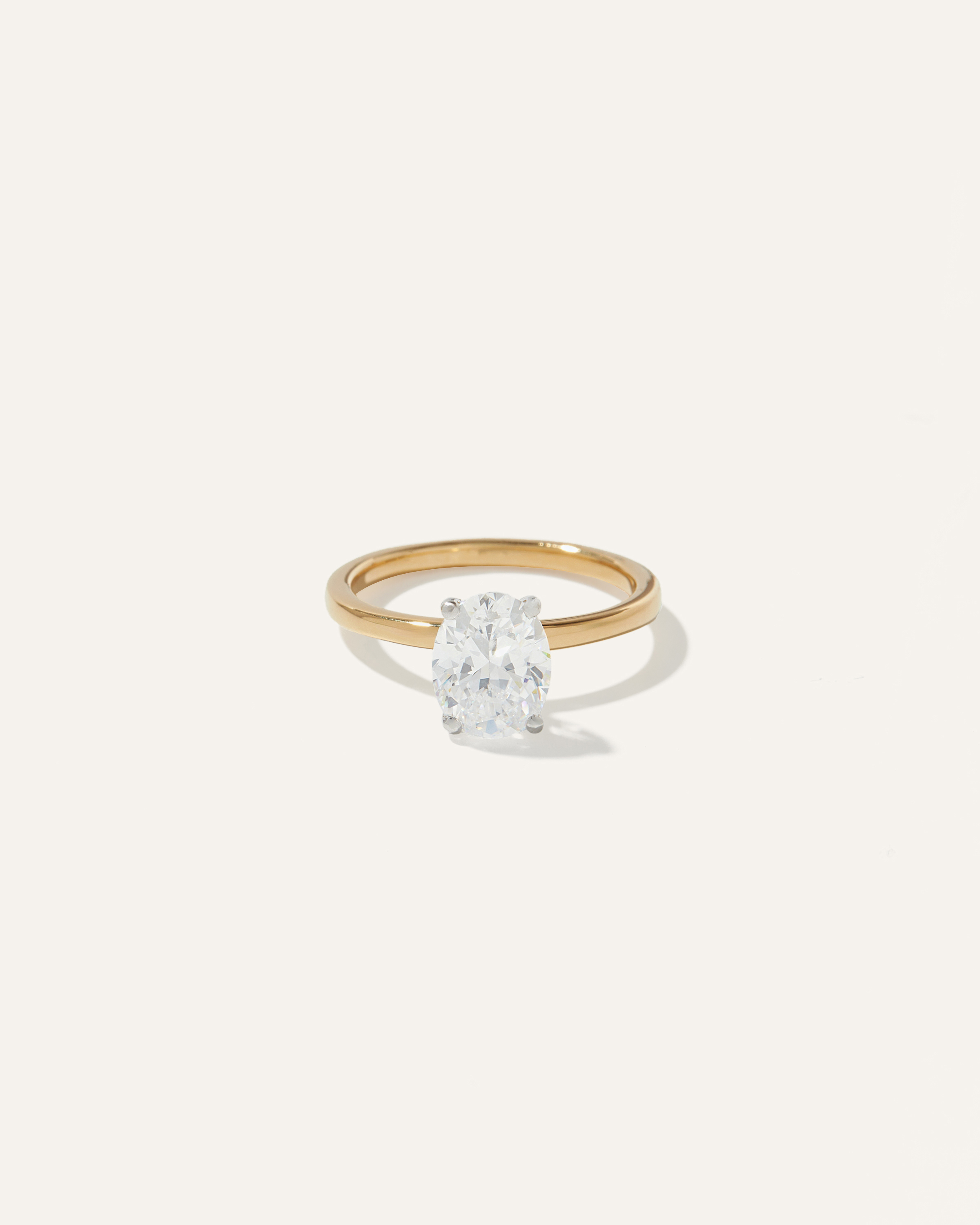 Shop Quince Women's Lab Grown Diamond Oval Comfort Fit Engagement Ring In Yellow Gold