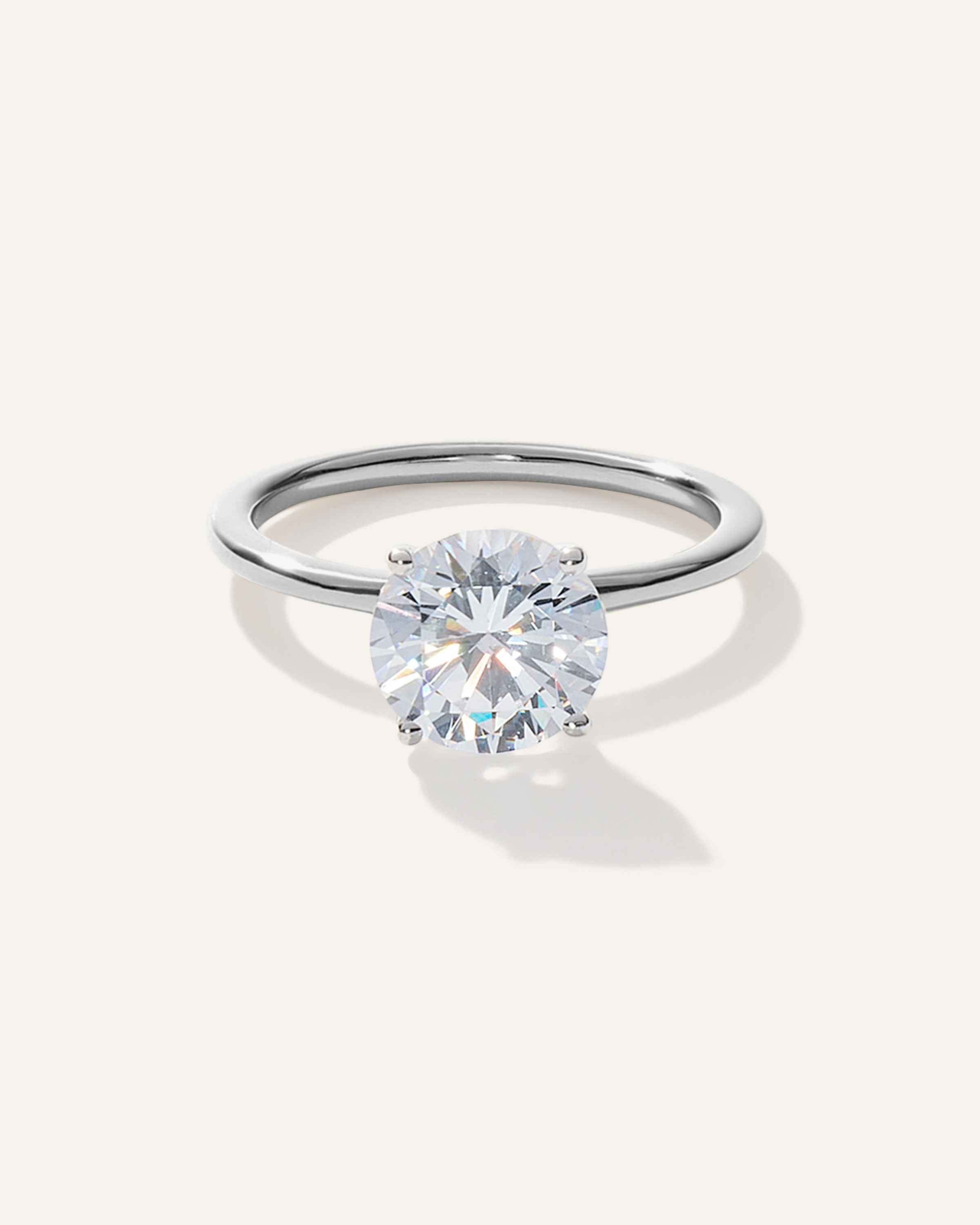 Lab Grown Diamond Round Petite Classic Engagement Ring - 2ct
