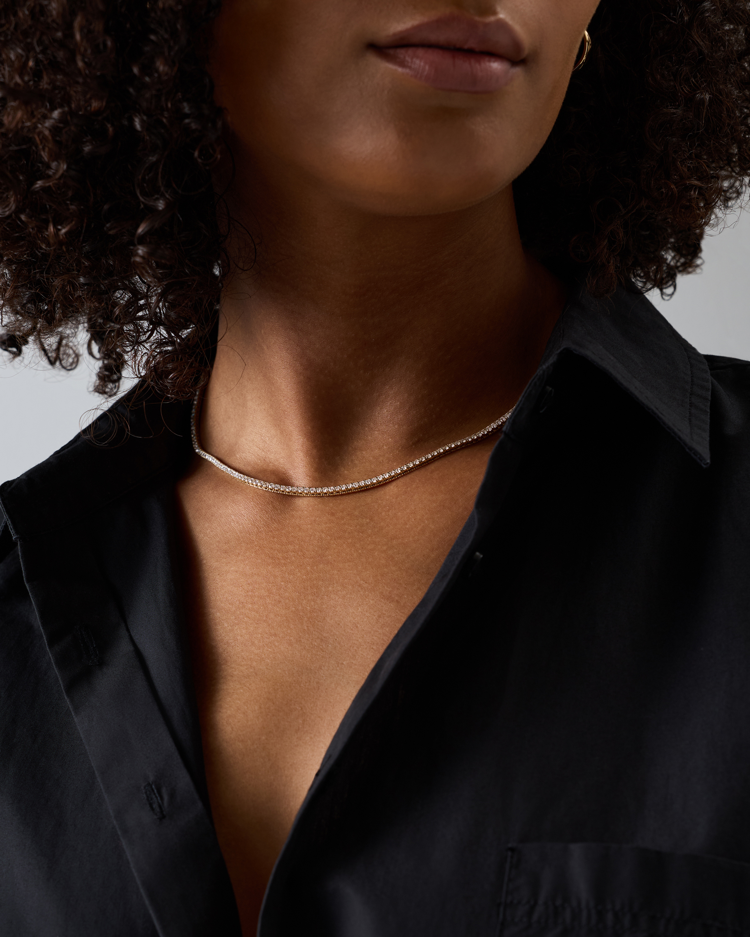 14K Gold Lab Grown Diamond Tennis Necklace - thumbnail 4