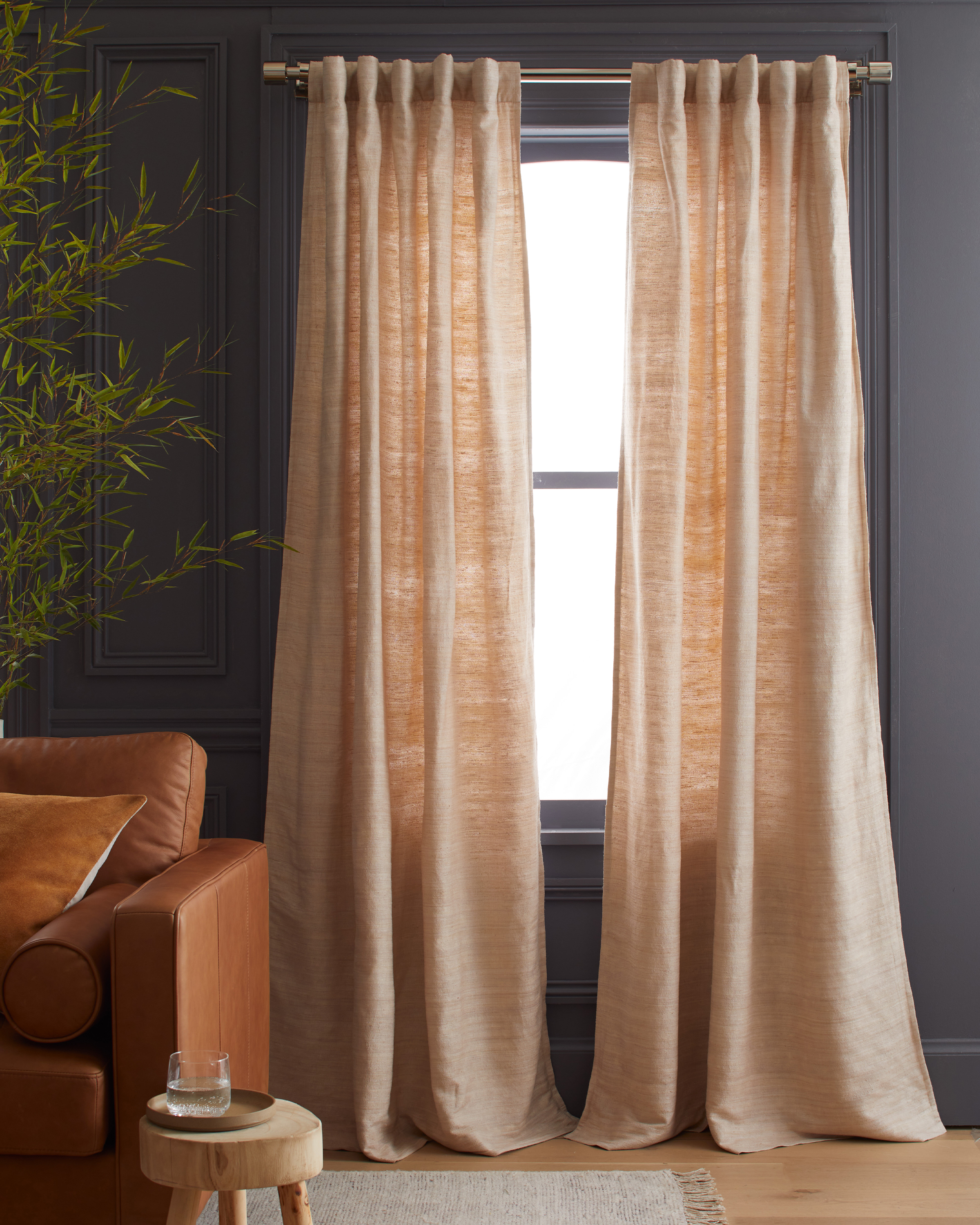 Quince Raw Silk Curtain In Sand
