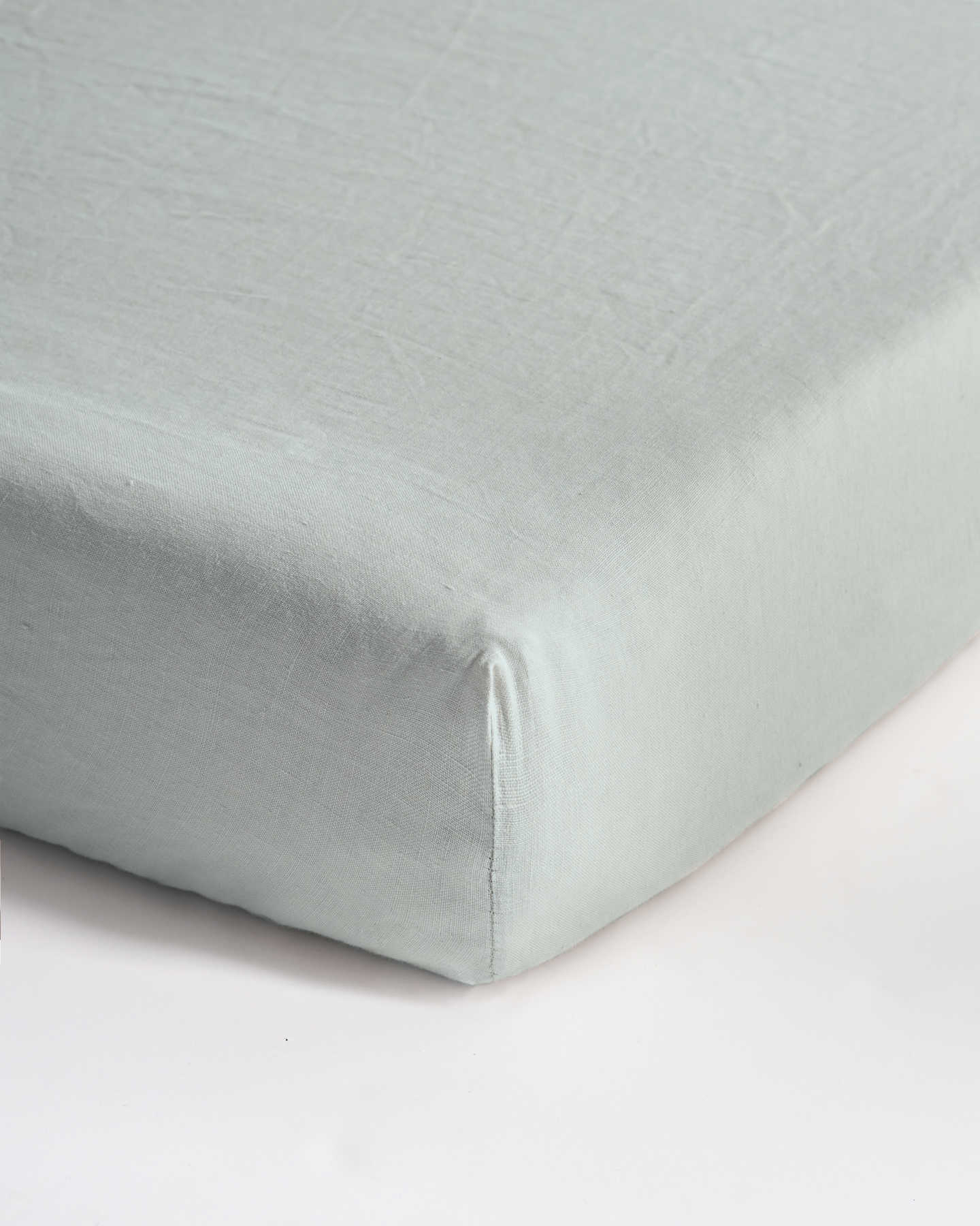 Linen Fitted Crib Sheet Set - Mist