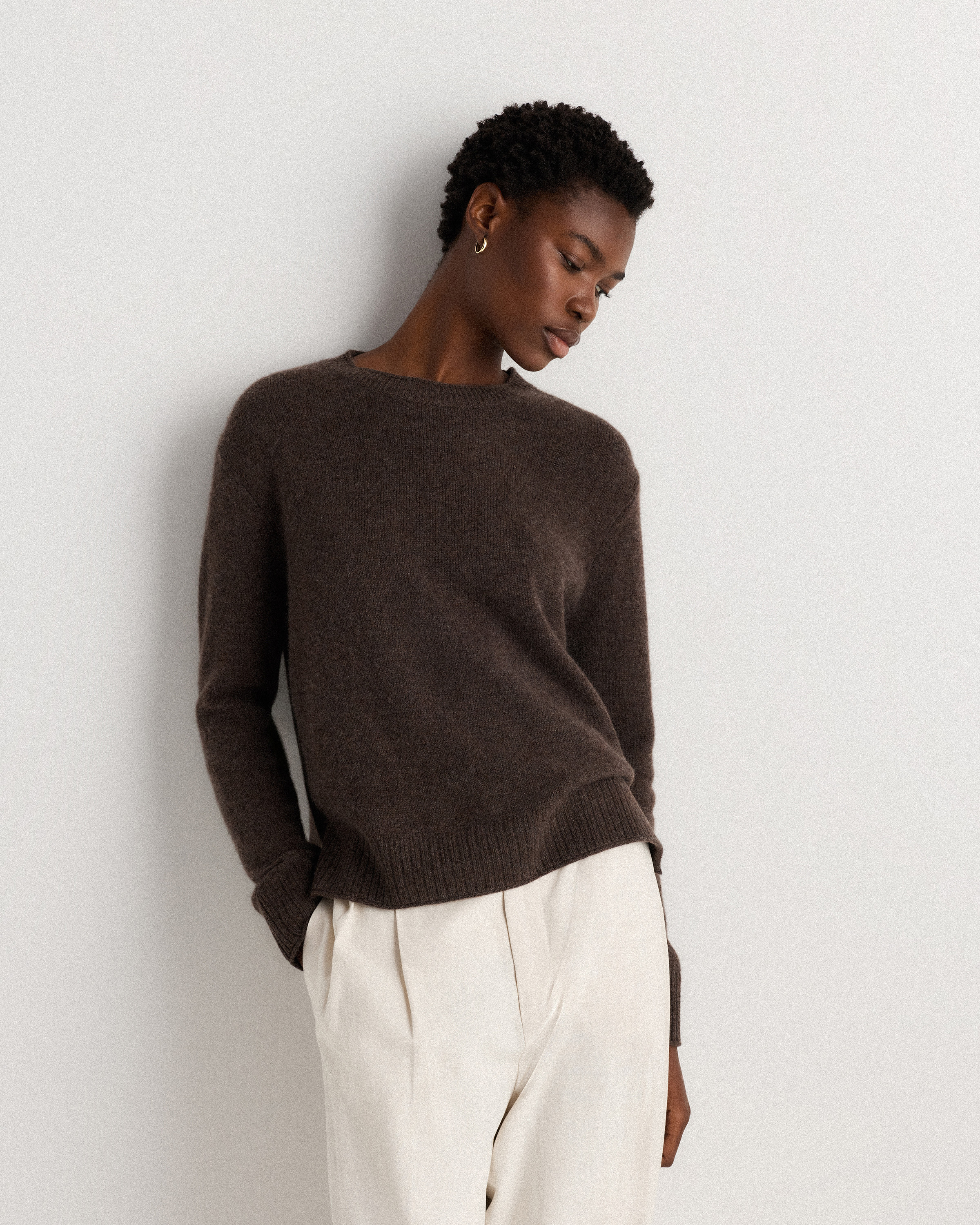 Mongolian Cashmere Boxy Crewneck Sweater