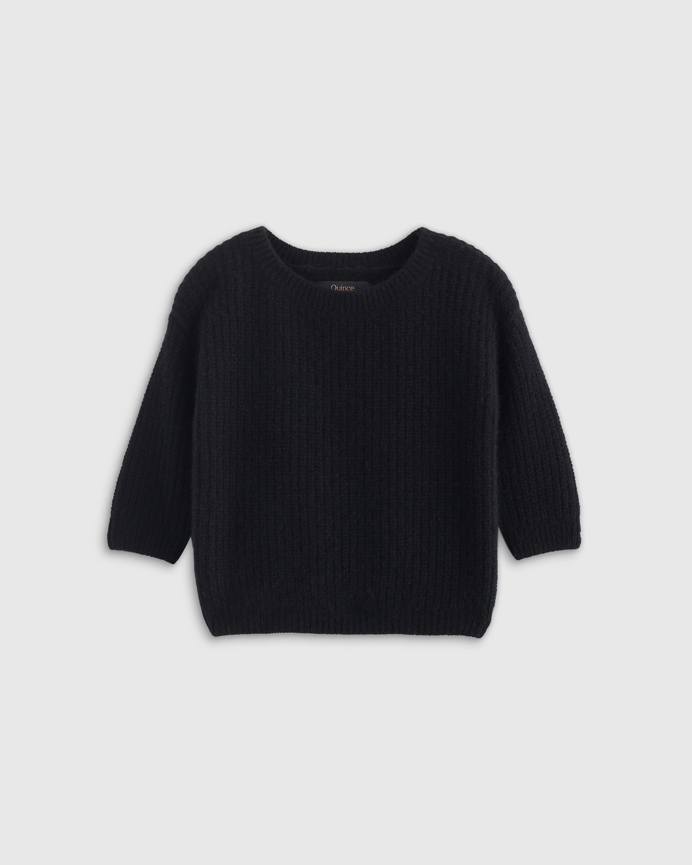 Quince Washable Cashmere Fisherman Tunic Sweater In Black