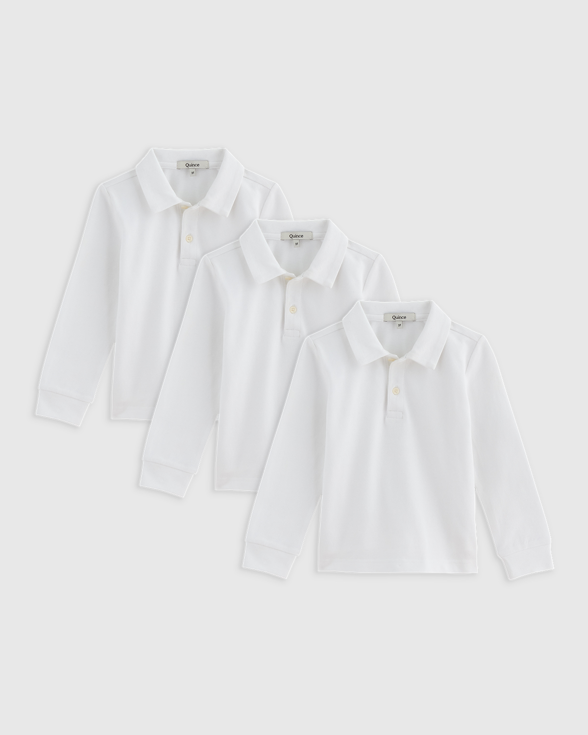 Organic Cotton Long Sleeve Pique Polo 3-Pack - thumbnail 2