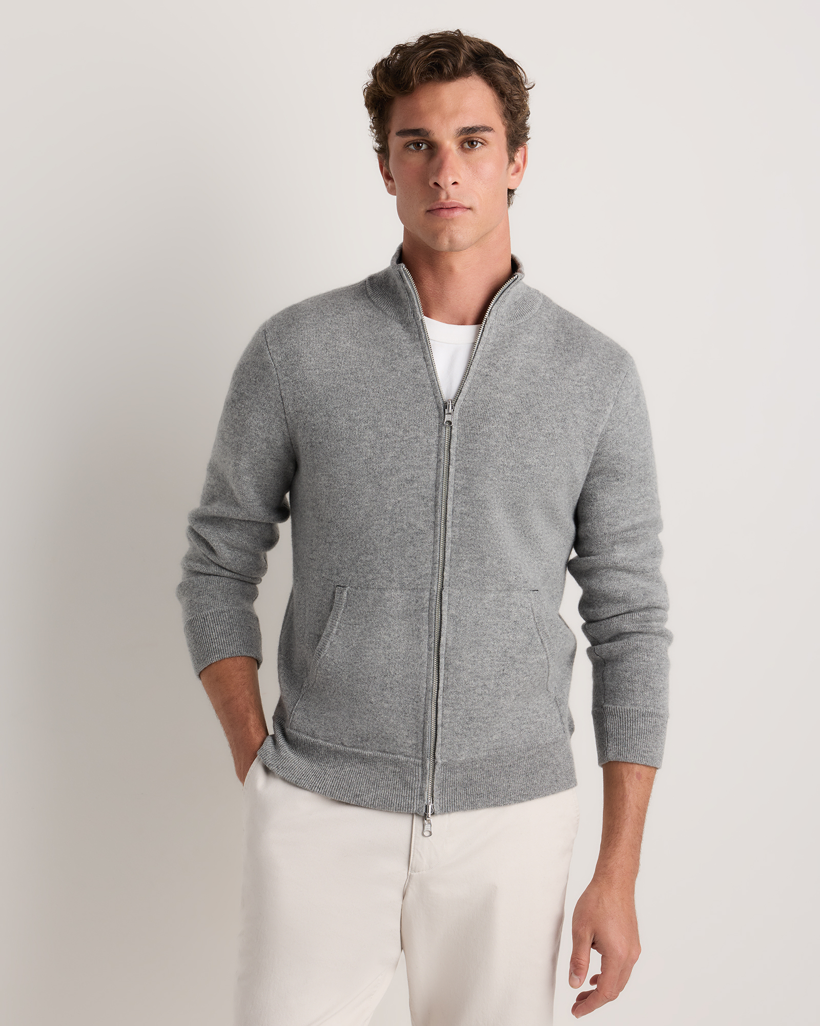 100% Reversible Cashmere Full Zip Sweater