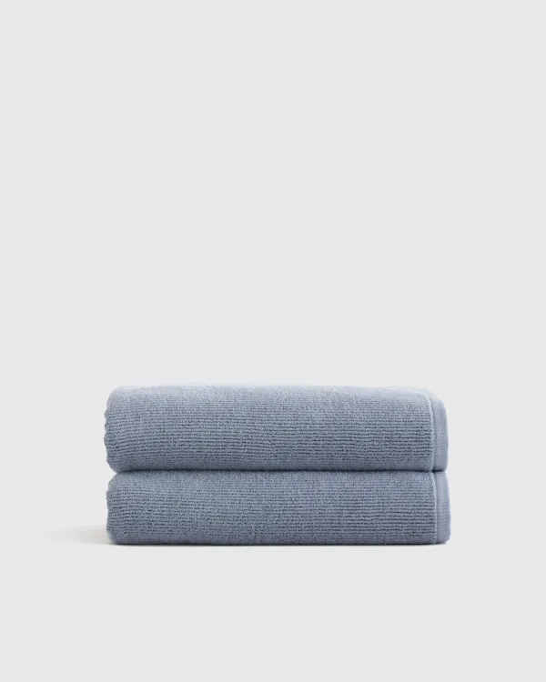 Turkish Ribbed Quick Dry Bath Towel (Set of 2)