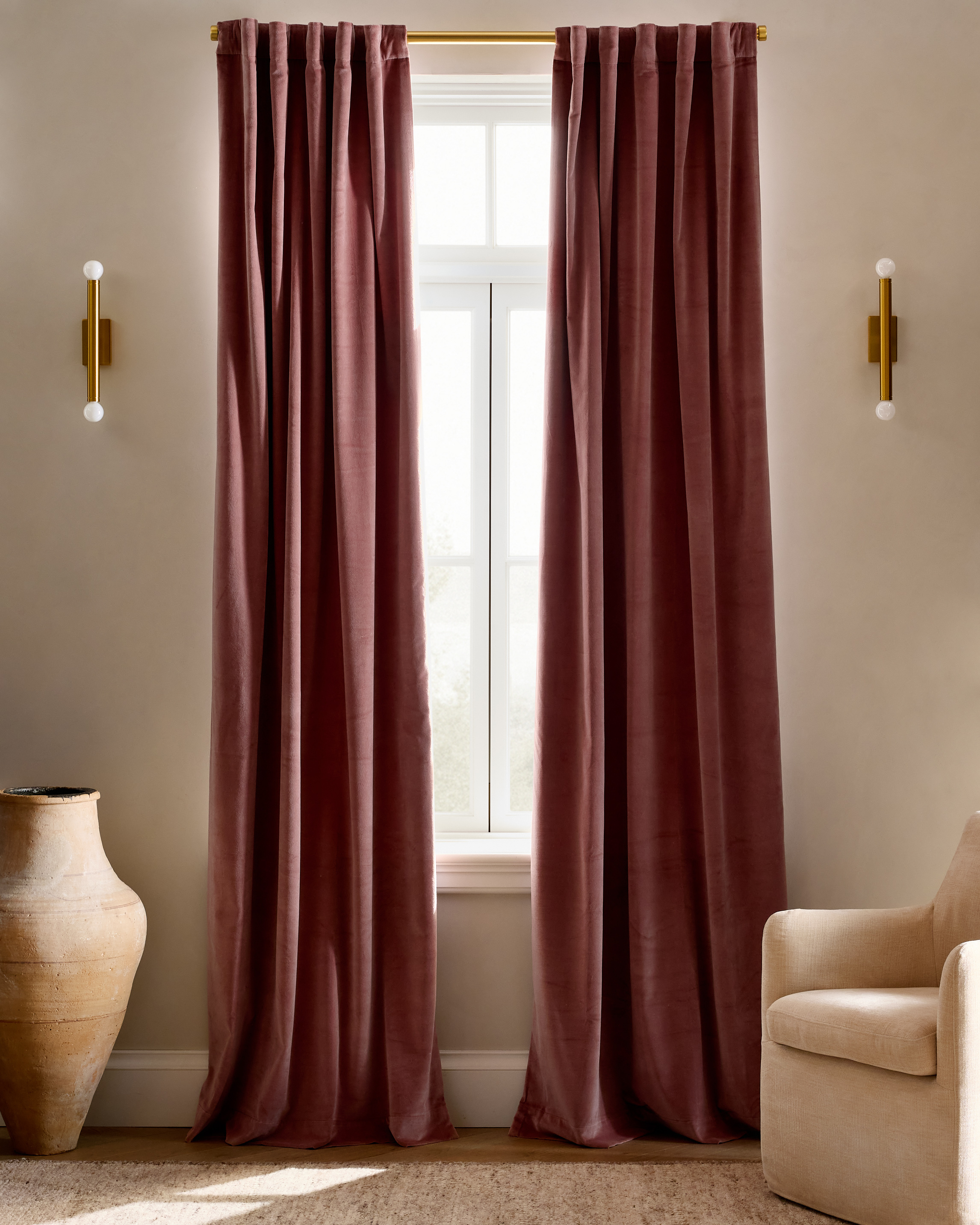 Cotton Velvet Curtain by Quince
