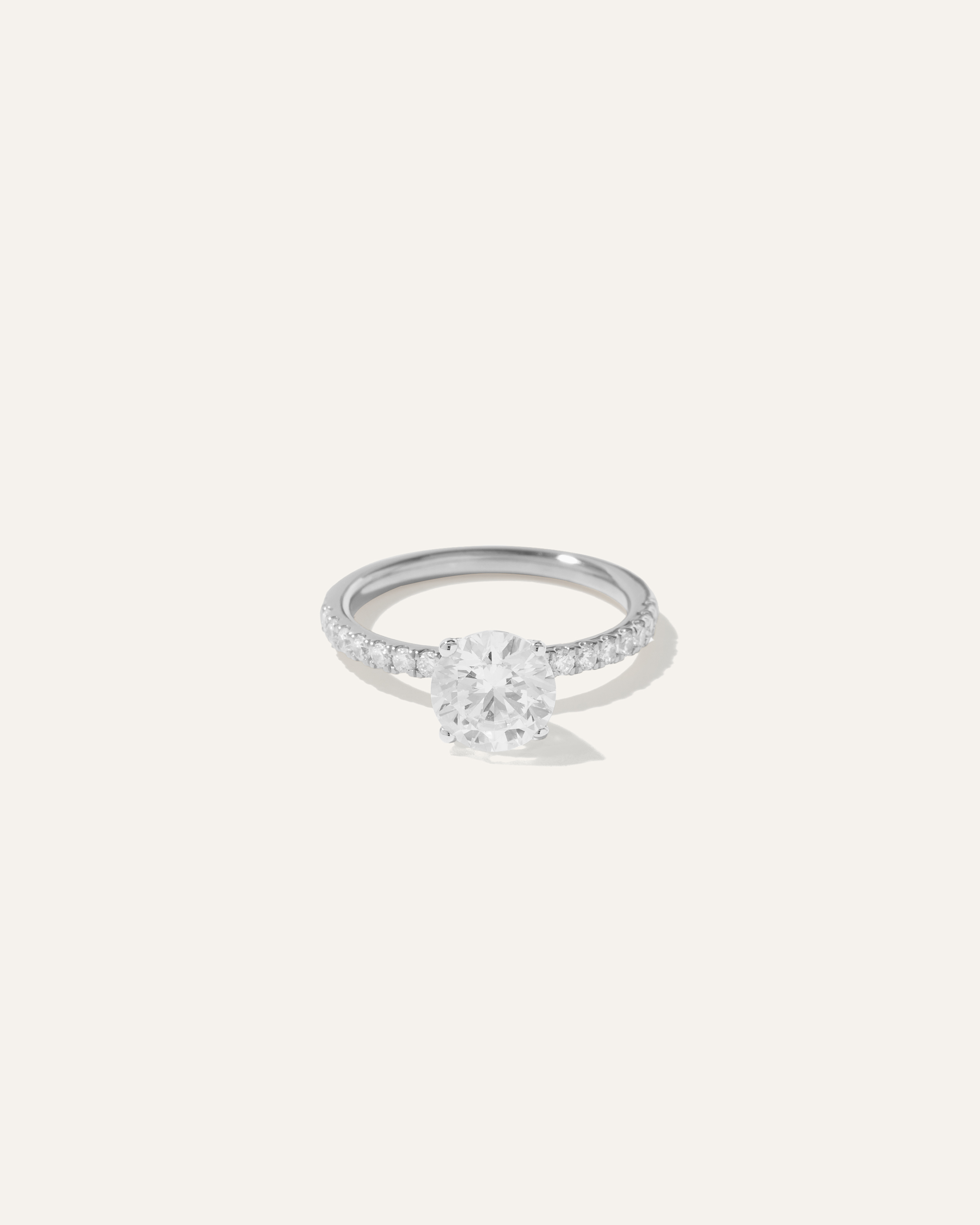 Shop Quince Women's Lab Grown Diamond Round Petite Pave Engagement Ring In White Gold