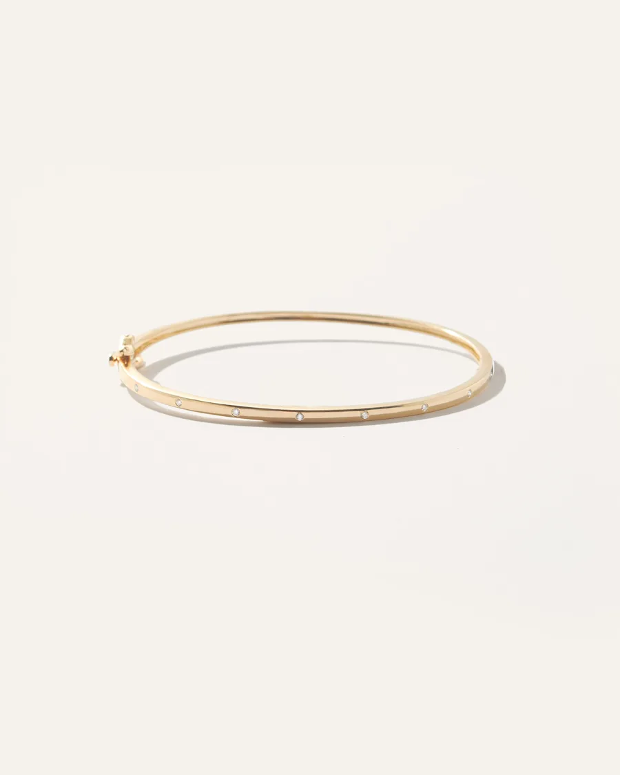 14K Gold Diamond Bangle Bracelet 2