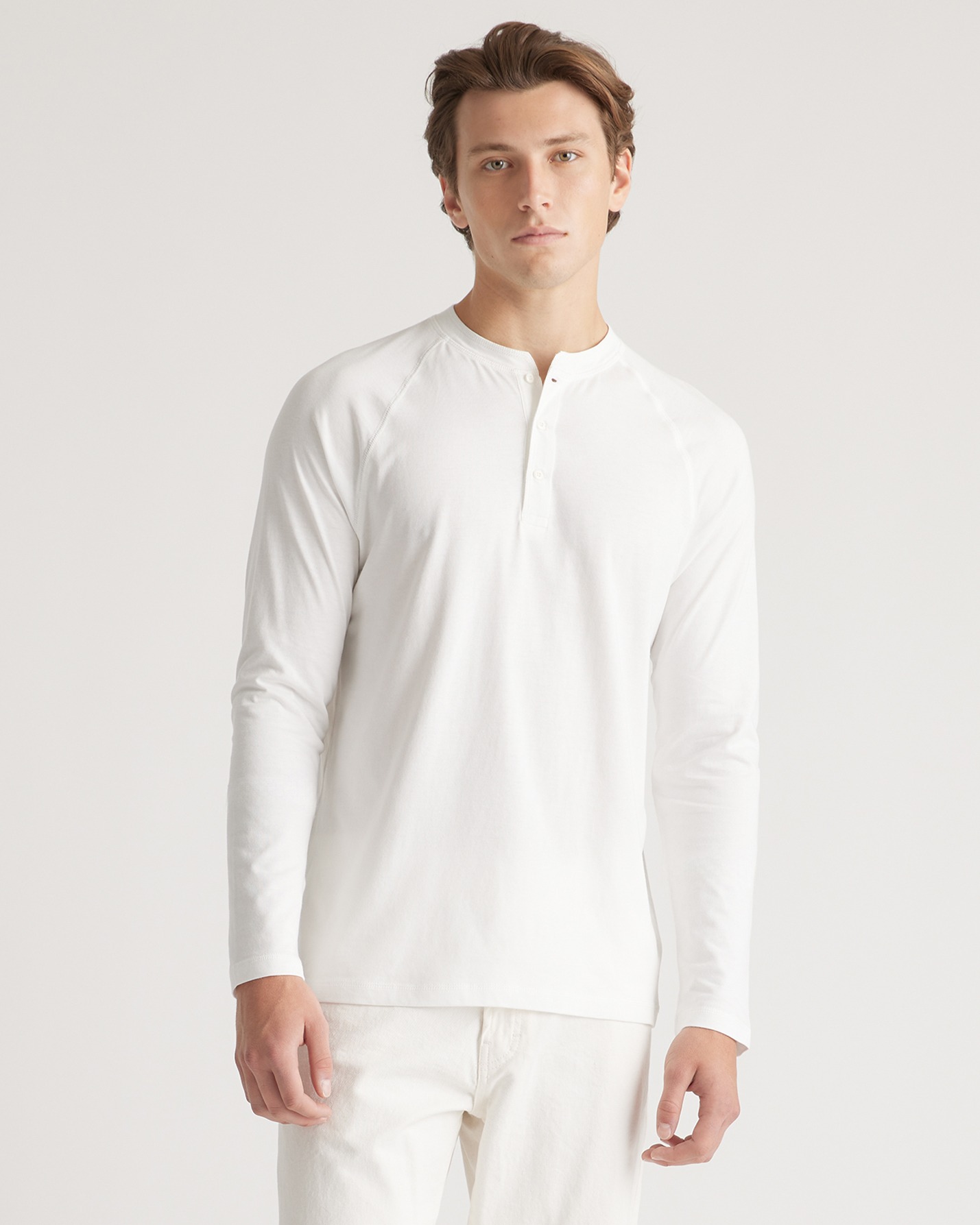 Cotton Modal Long Sleeve Henley Tee
