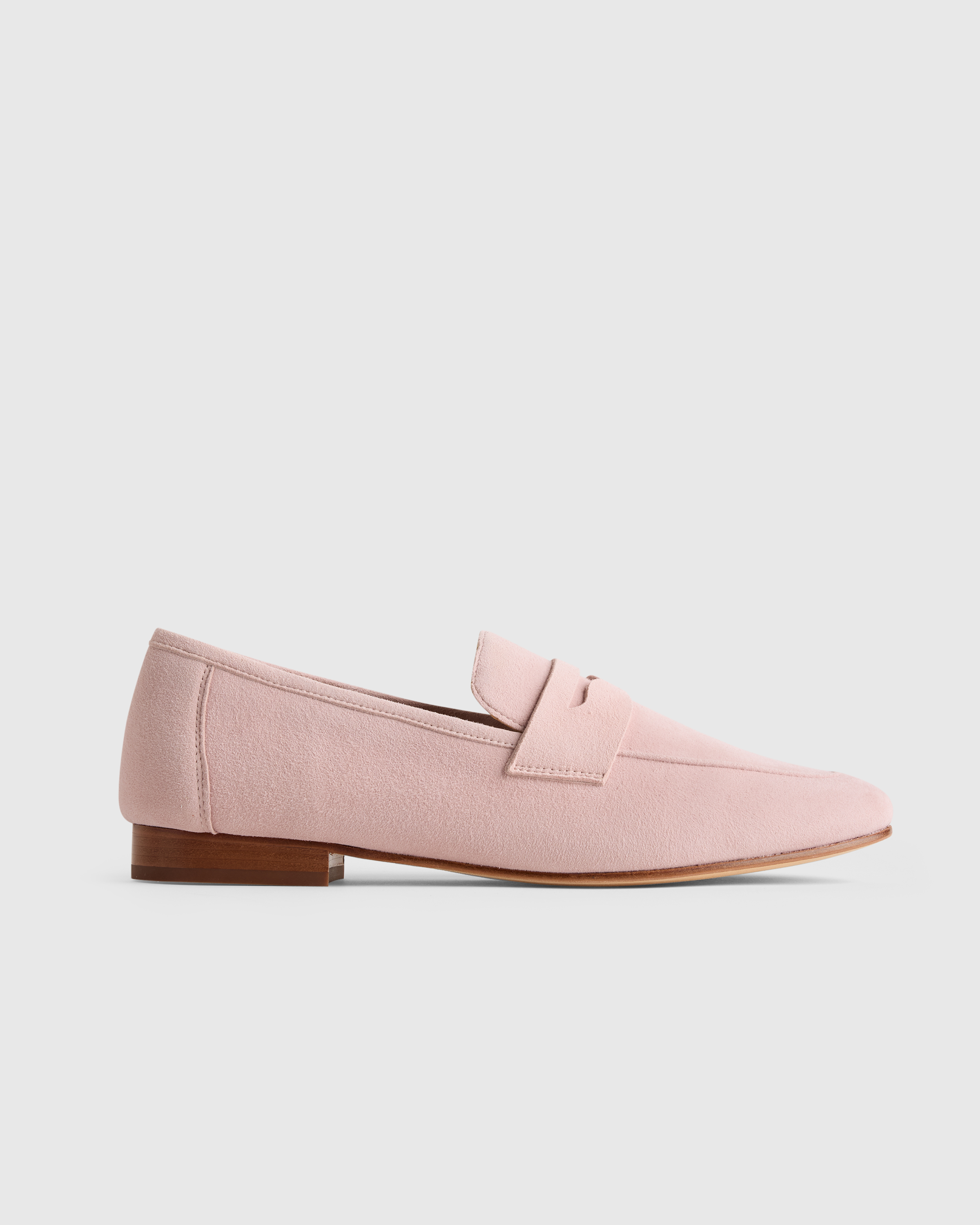 Quince Women's Italian Suede Penny Loafer in Almond