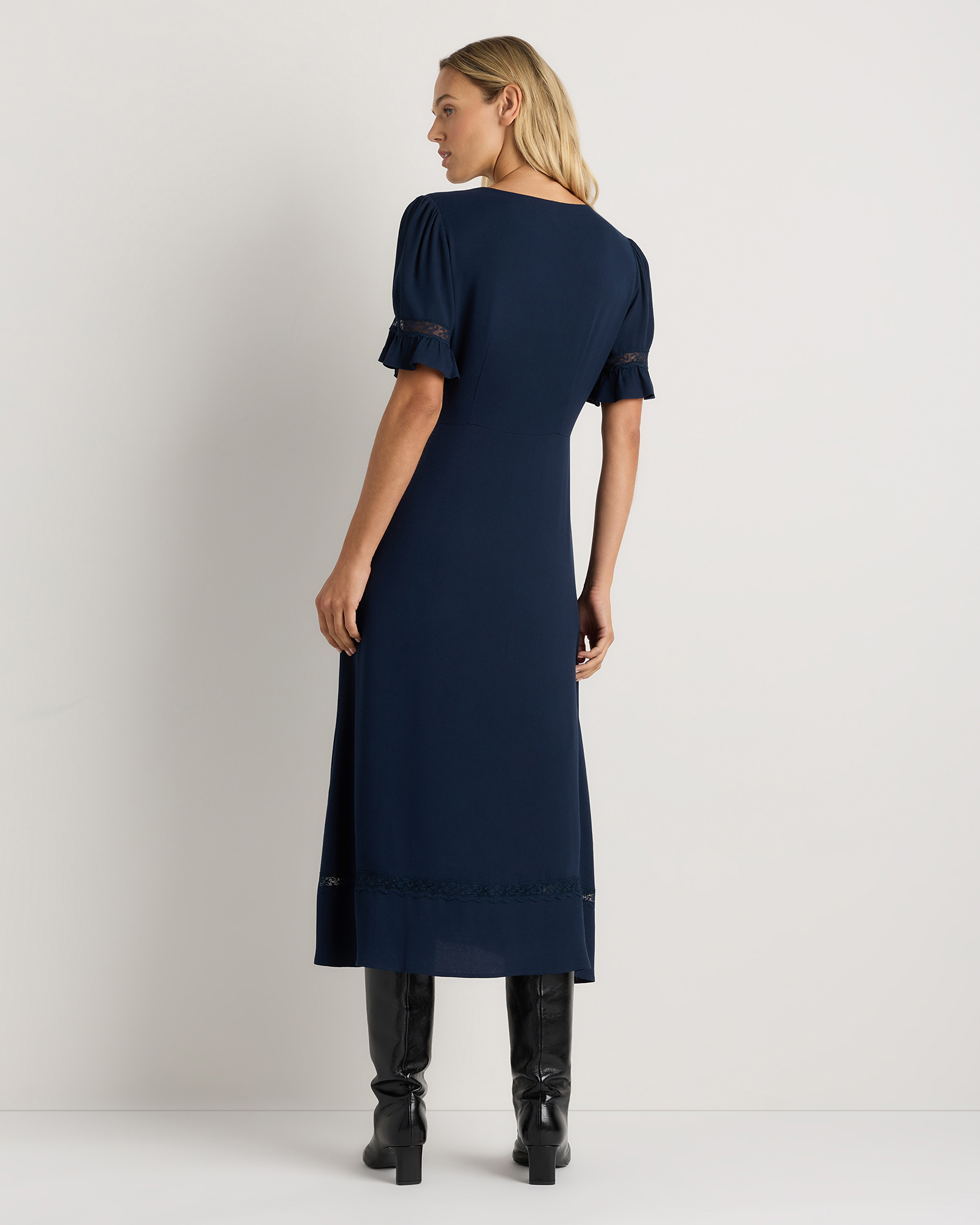 puff sleeve plunge midi dress wanderlust plunge midi dress