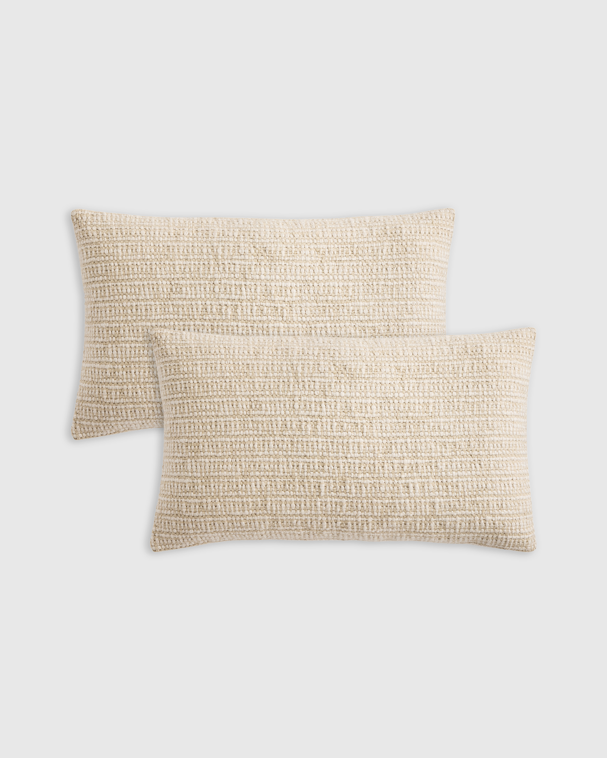 Wool Linen Textured Pillow Cover (Set of 2) in Ivory