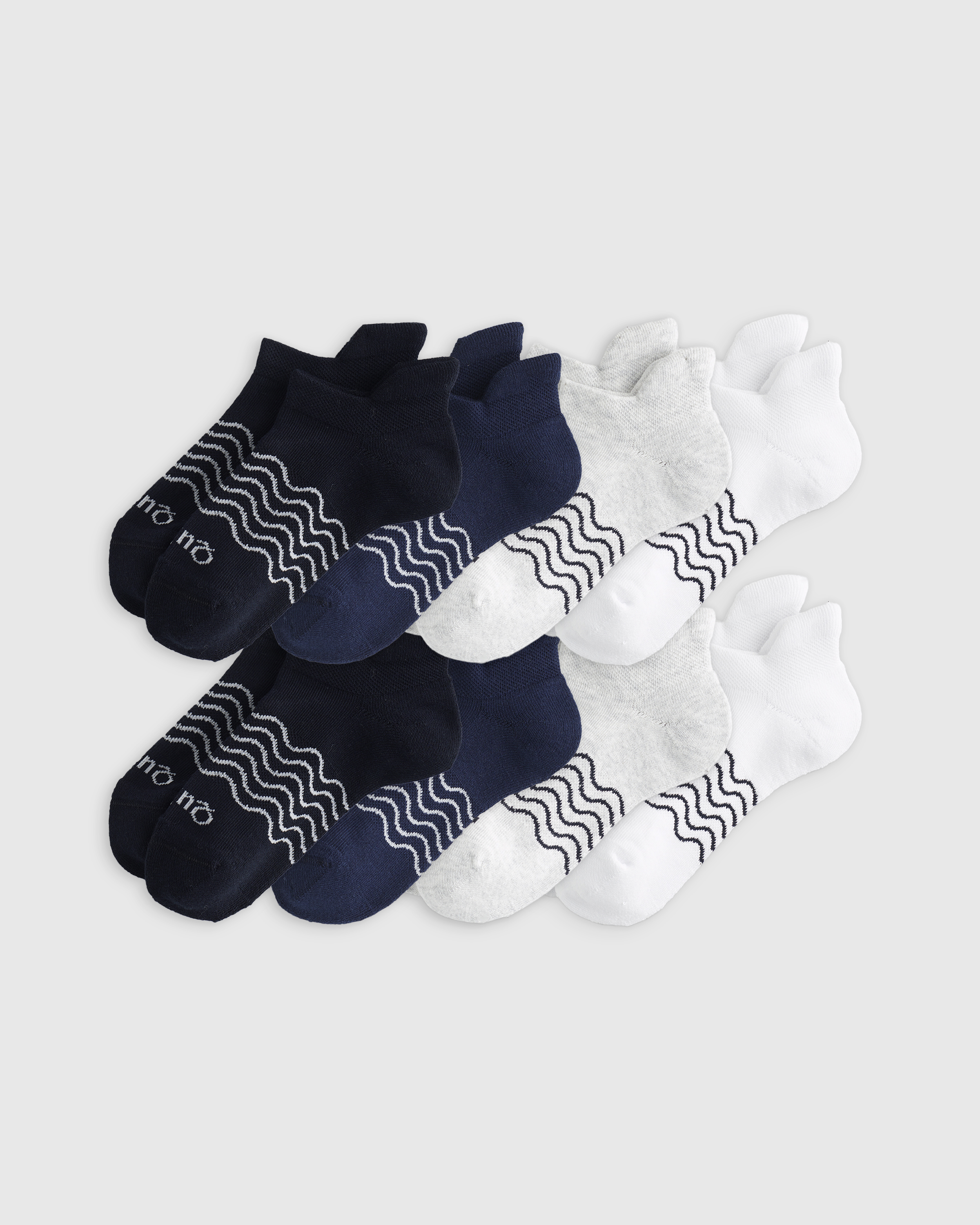 Shop Quince Ankle Socks 8-pack In Bright White/grey/navy