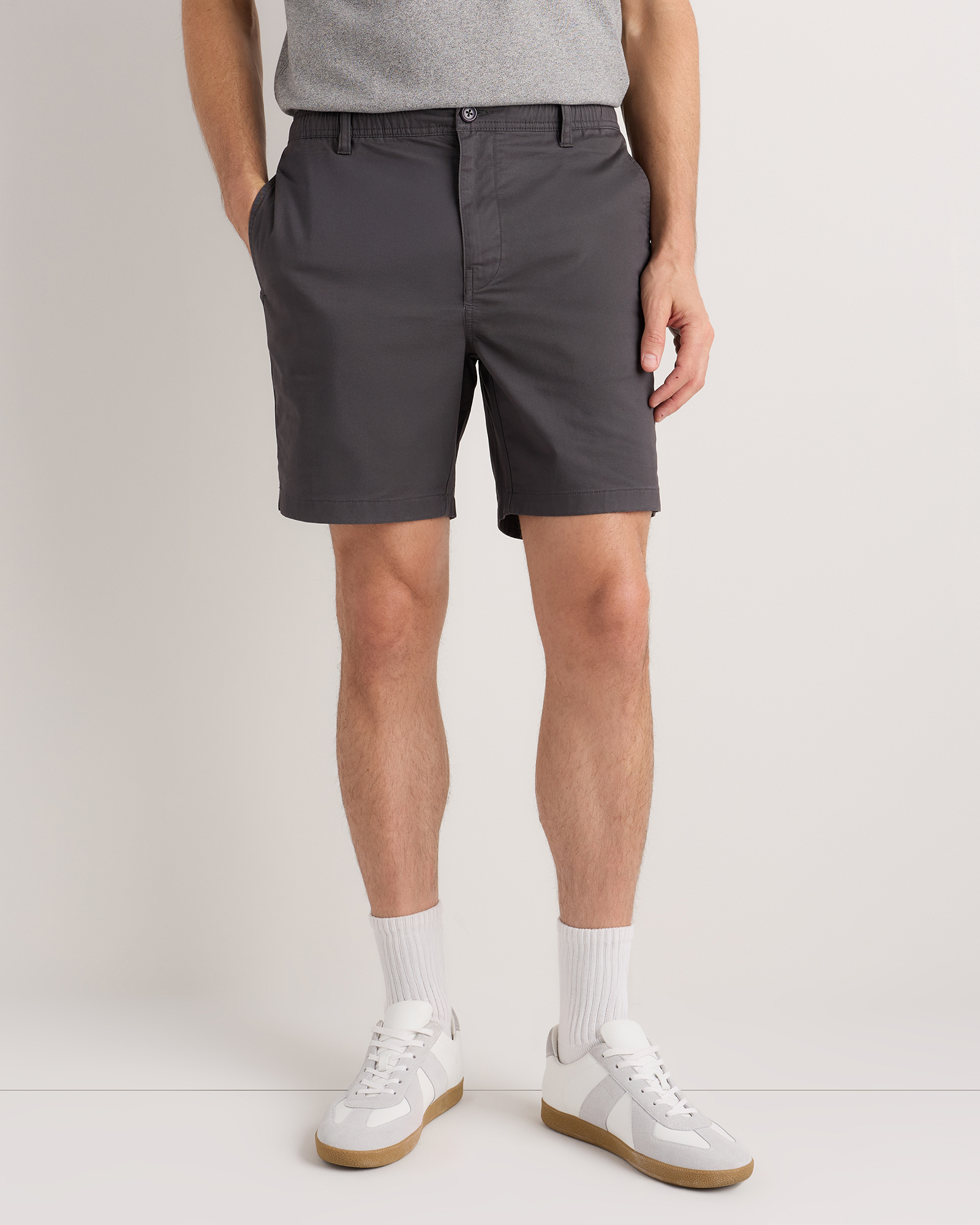 Organic Stretch Cotton Pull On Chino Shorts - 7"