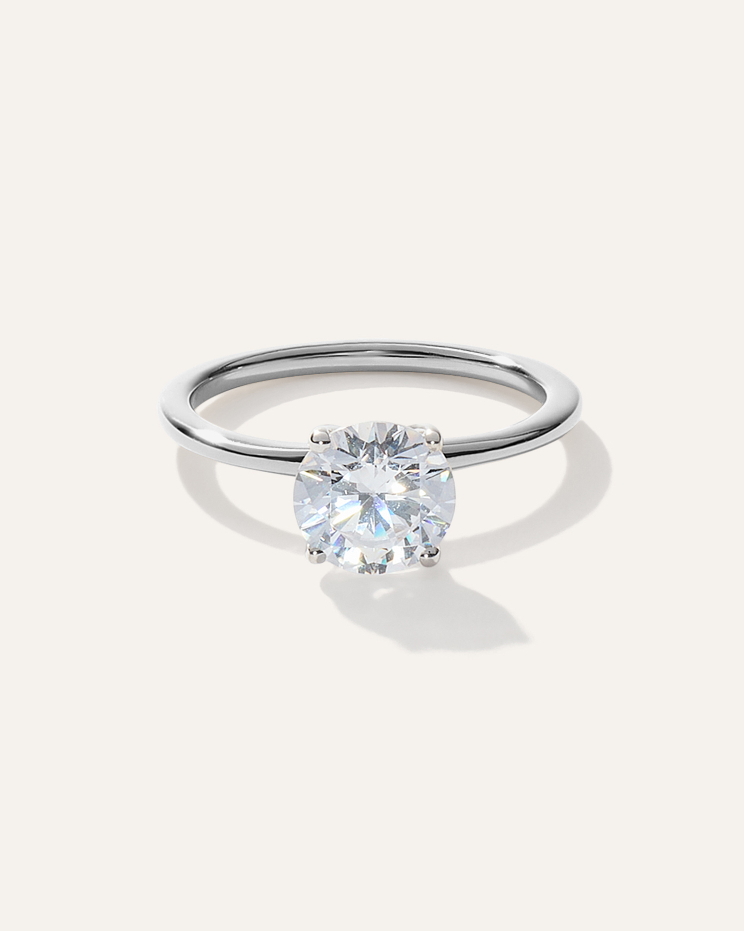 Lab Grown Diamond Round Petite Classic Engagement Ring - 1.50ct