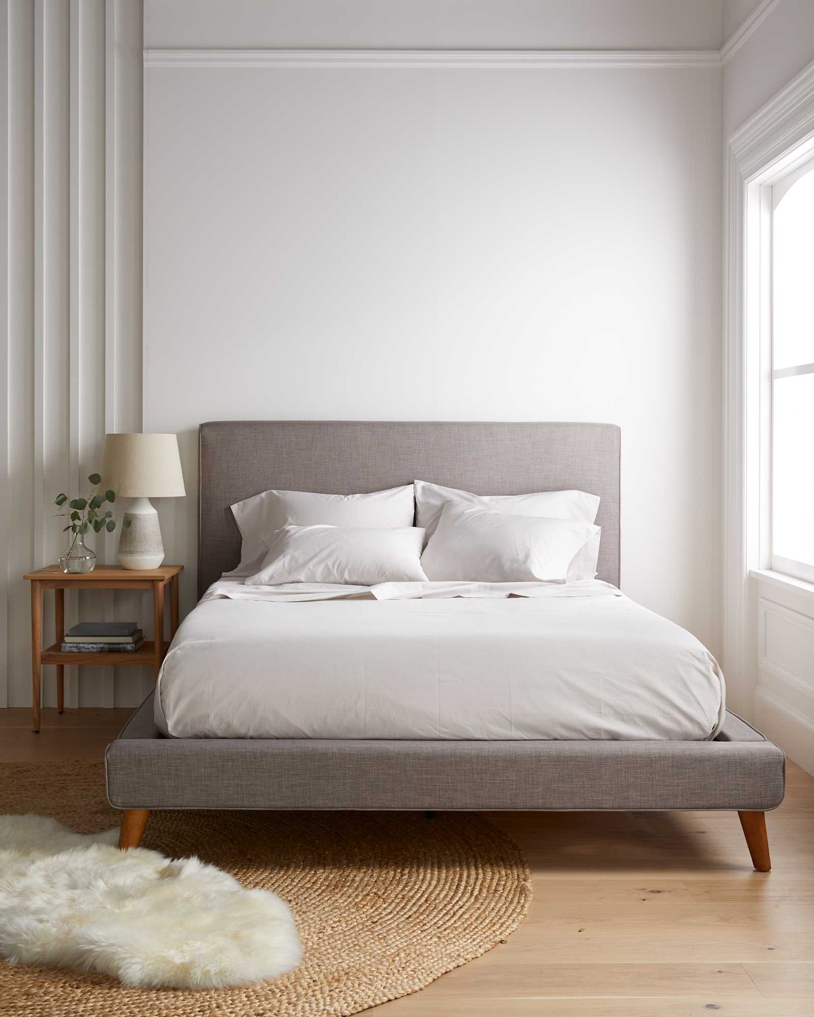 Organic percale sheet set in sand - named the best percale sheets by SleepFoundation.org