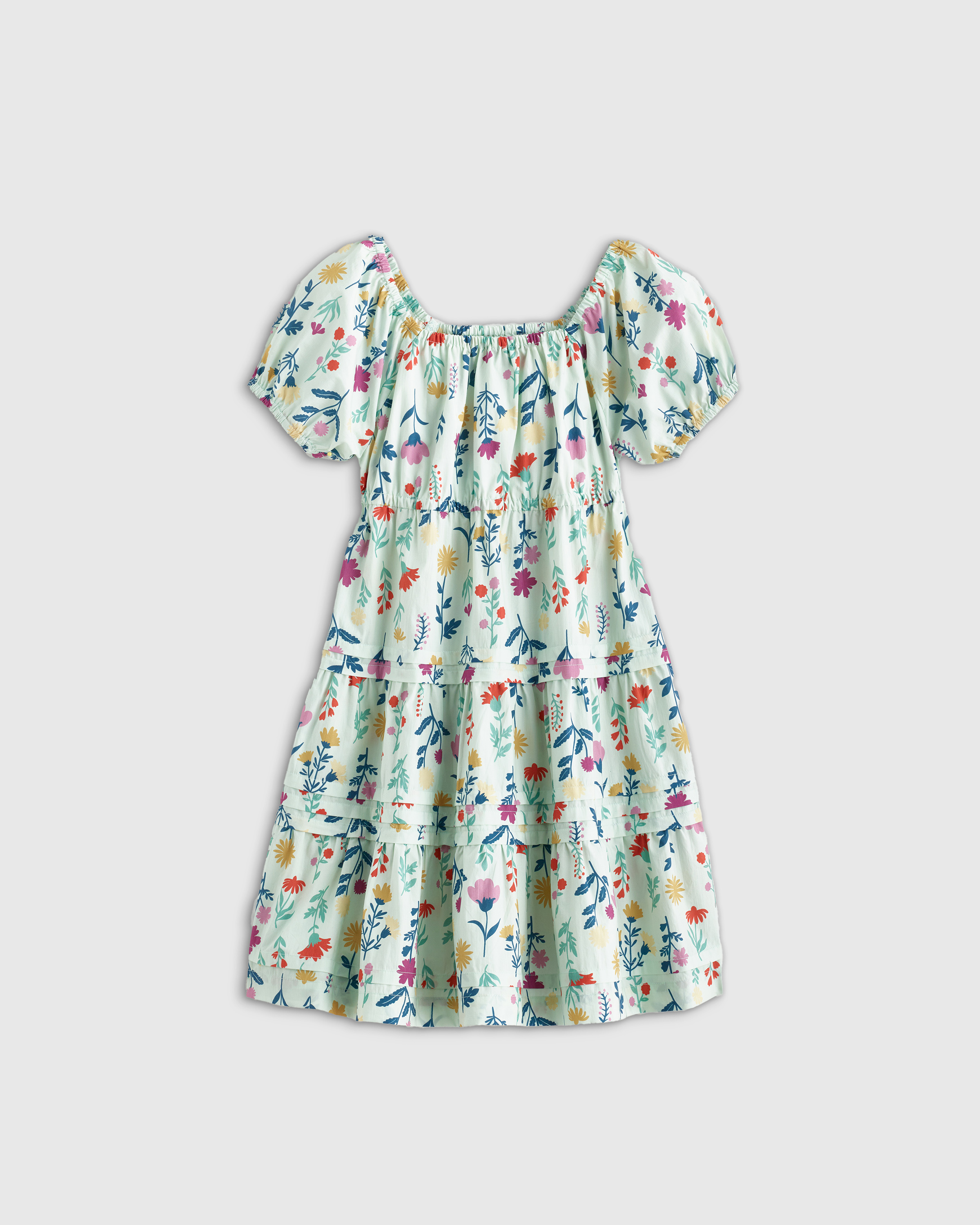 Shop Quince Poplin Tiered Dress In Botanical Floral