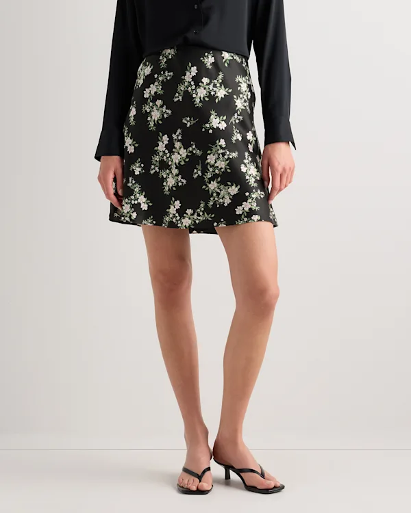 100% Washable Silk Mini Skirt 