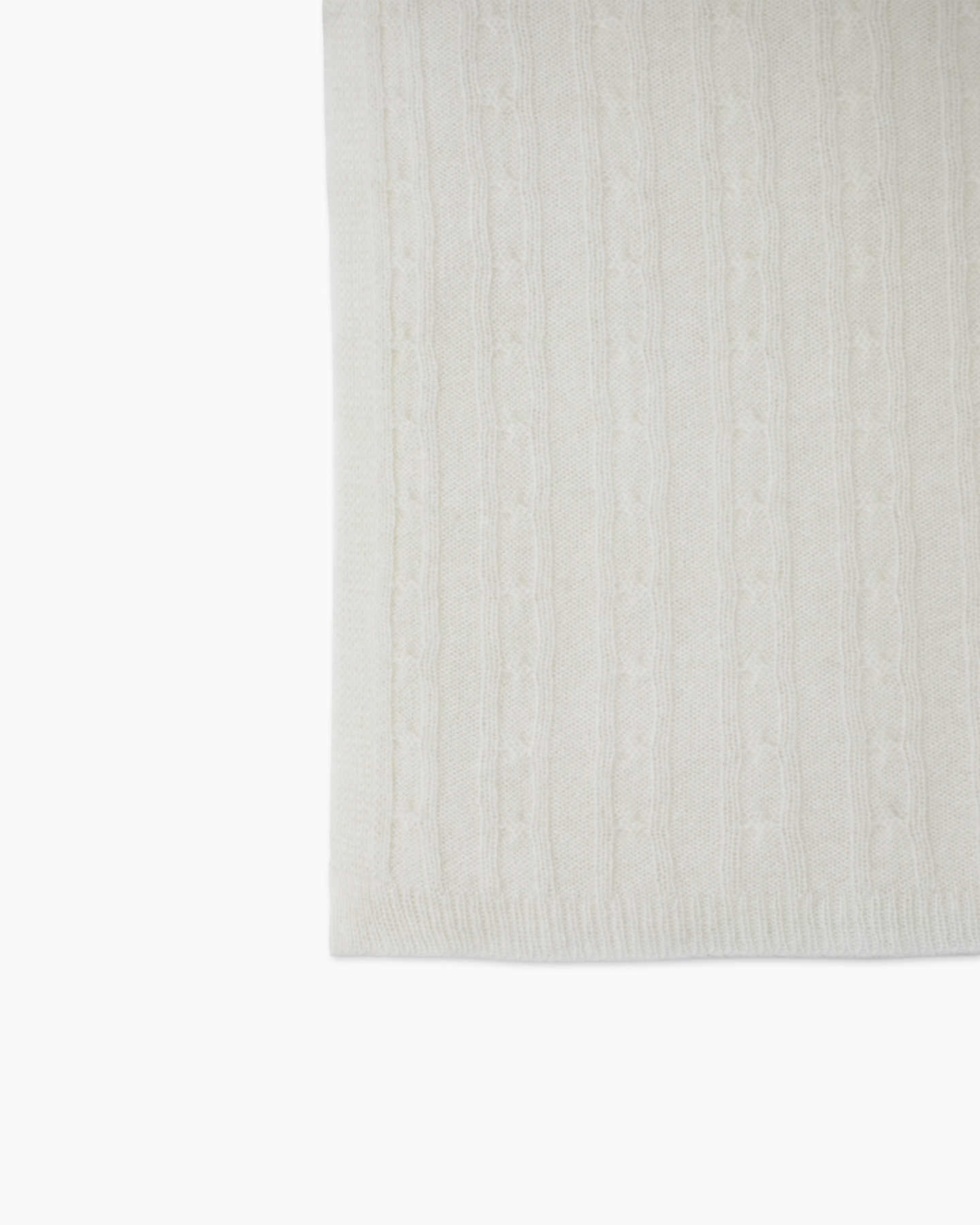 ivory cashmere baby blanket from side