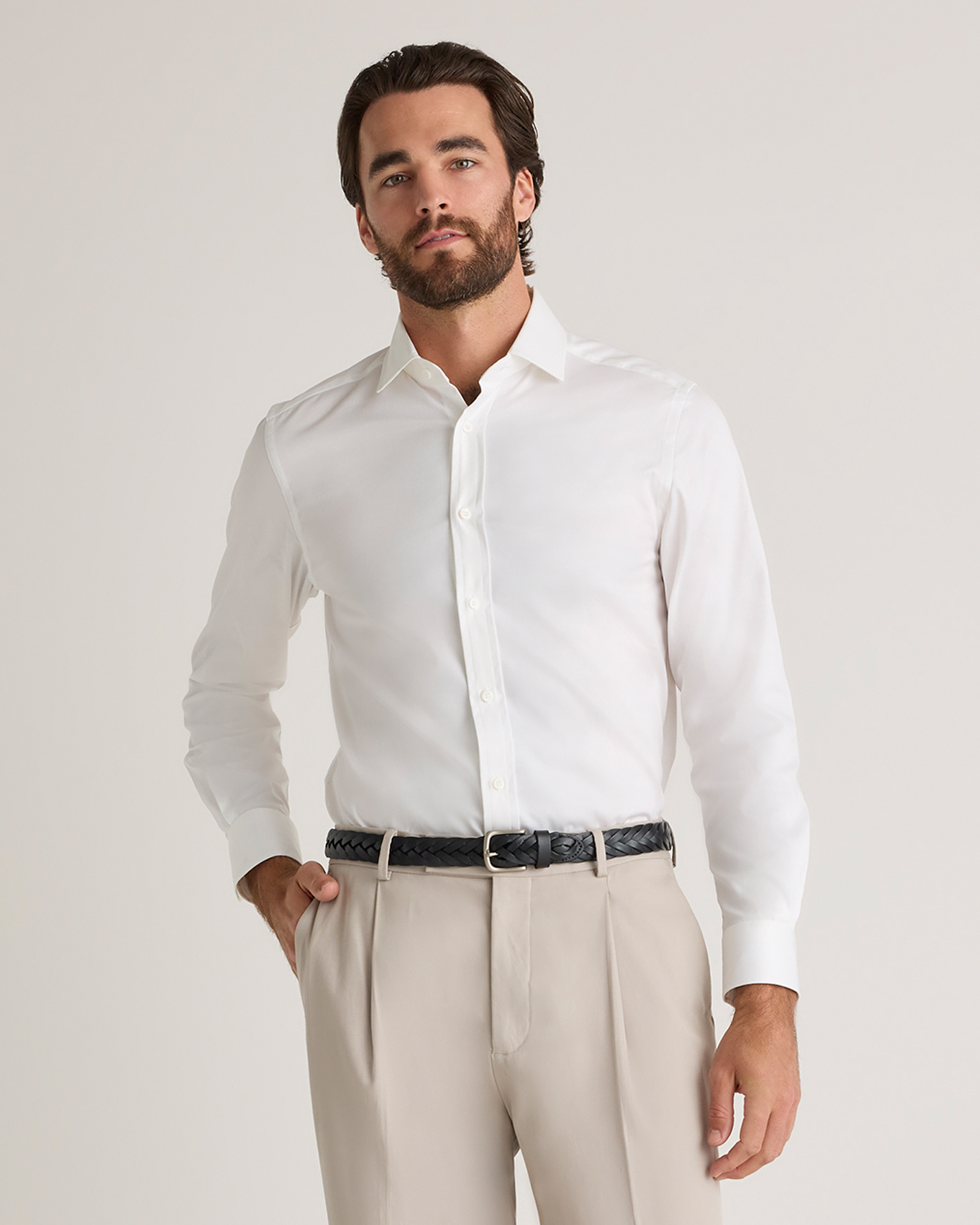 Shop Quince Men's Stretch Twill Dress Shirt In White