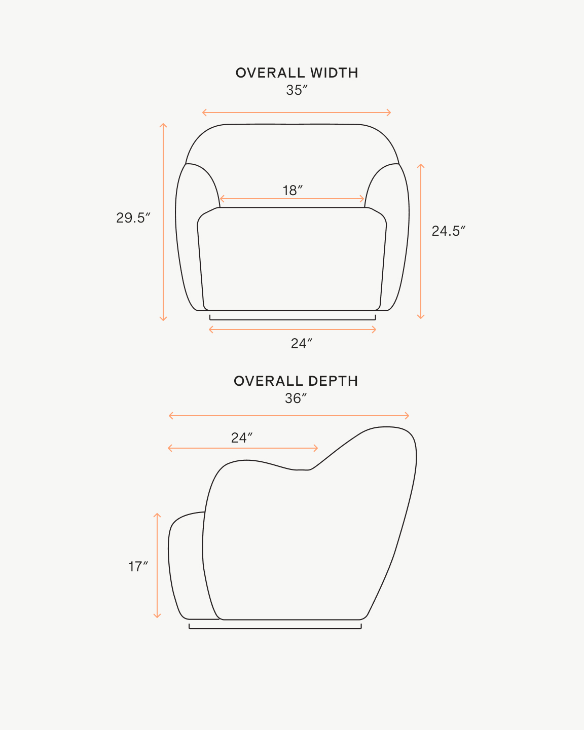Curved Chunky Arm Swivel Accent Chair - thumbnail 9