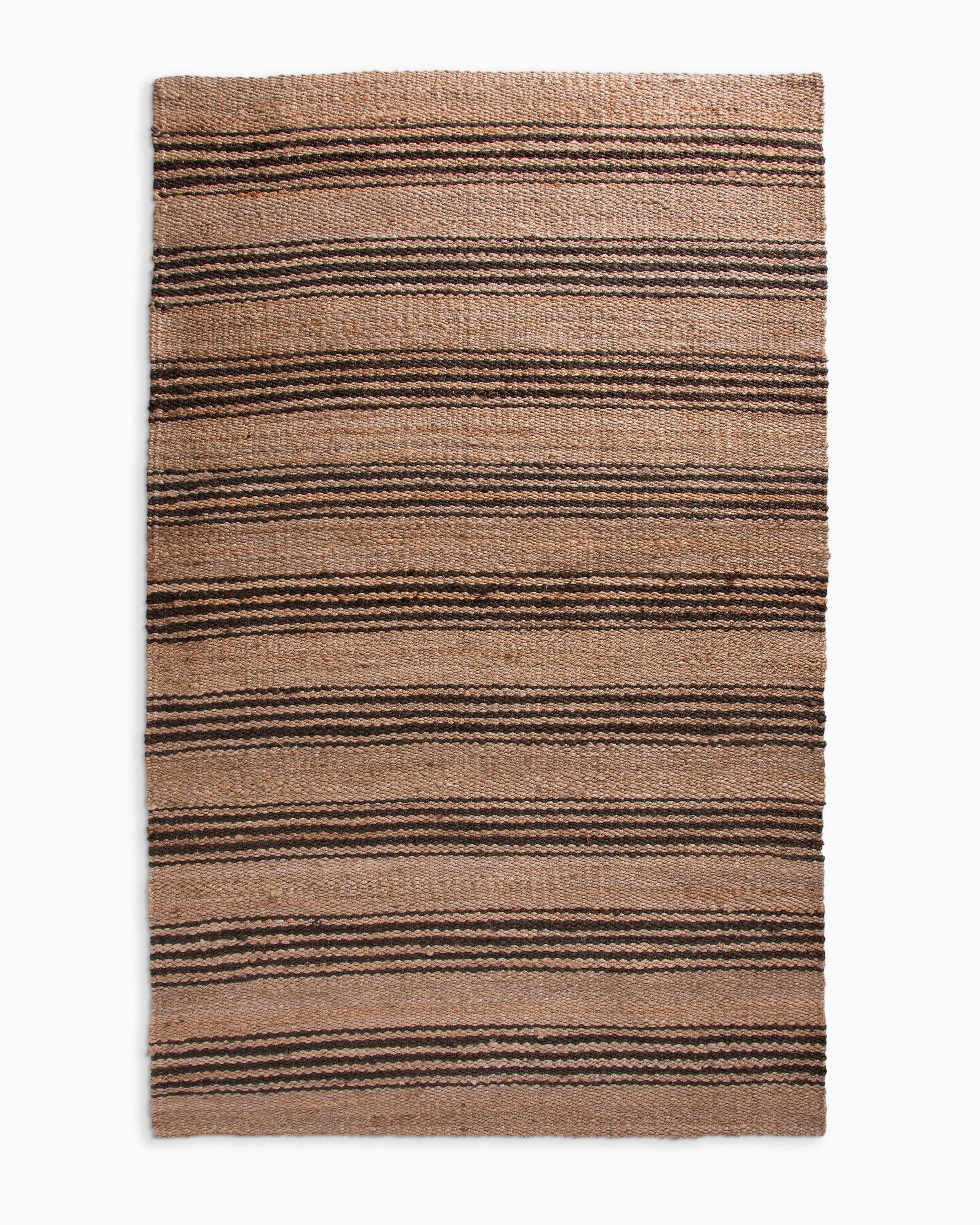 Quince Teddi Jute Woven Stripe Rug In Natural/black