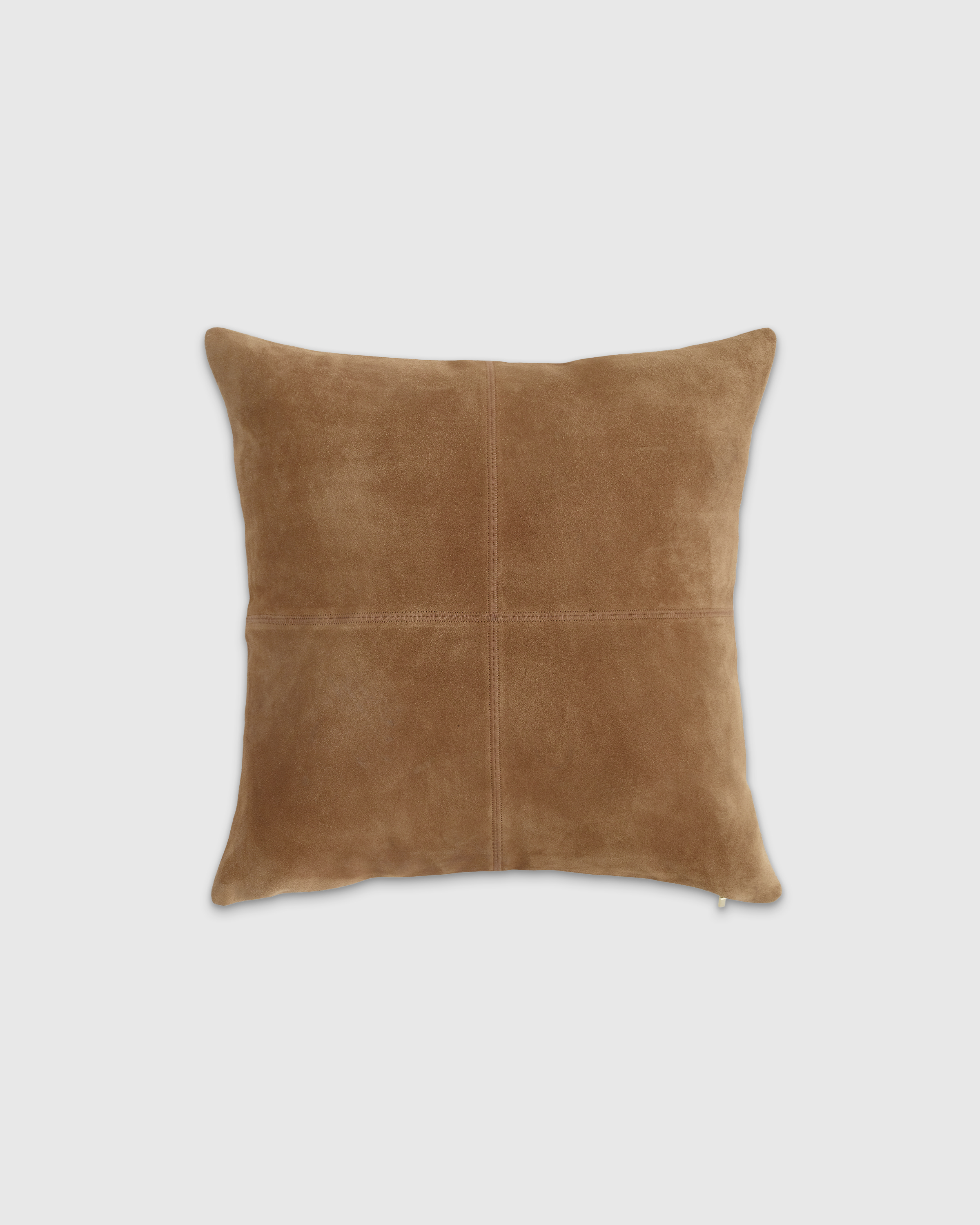 Quince Pieced Suede Pillow Cover In Camel