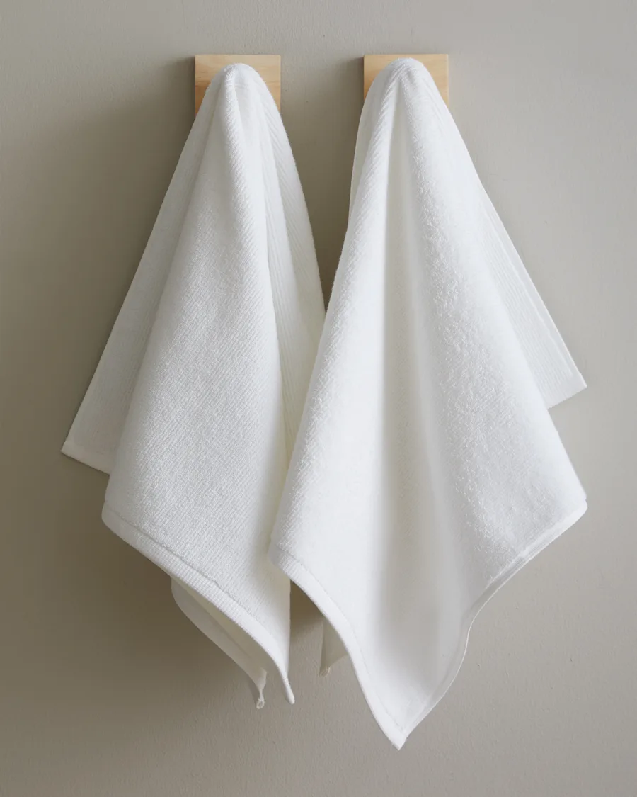 Towels Ribbed White HandTowels 2651