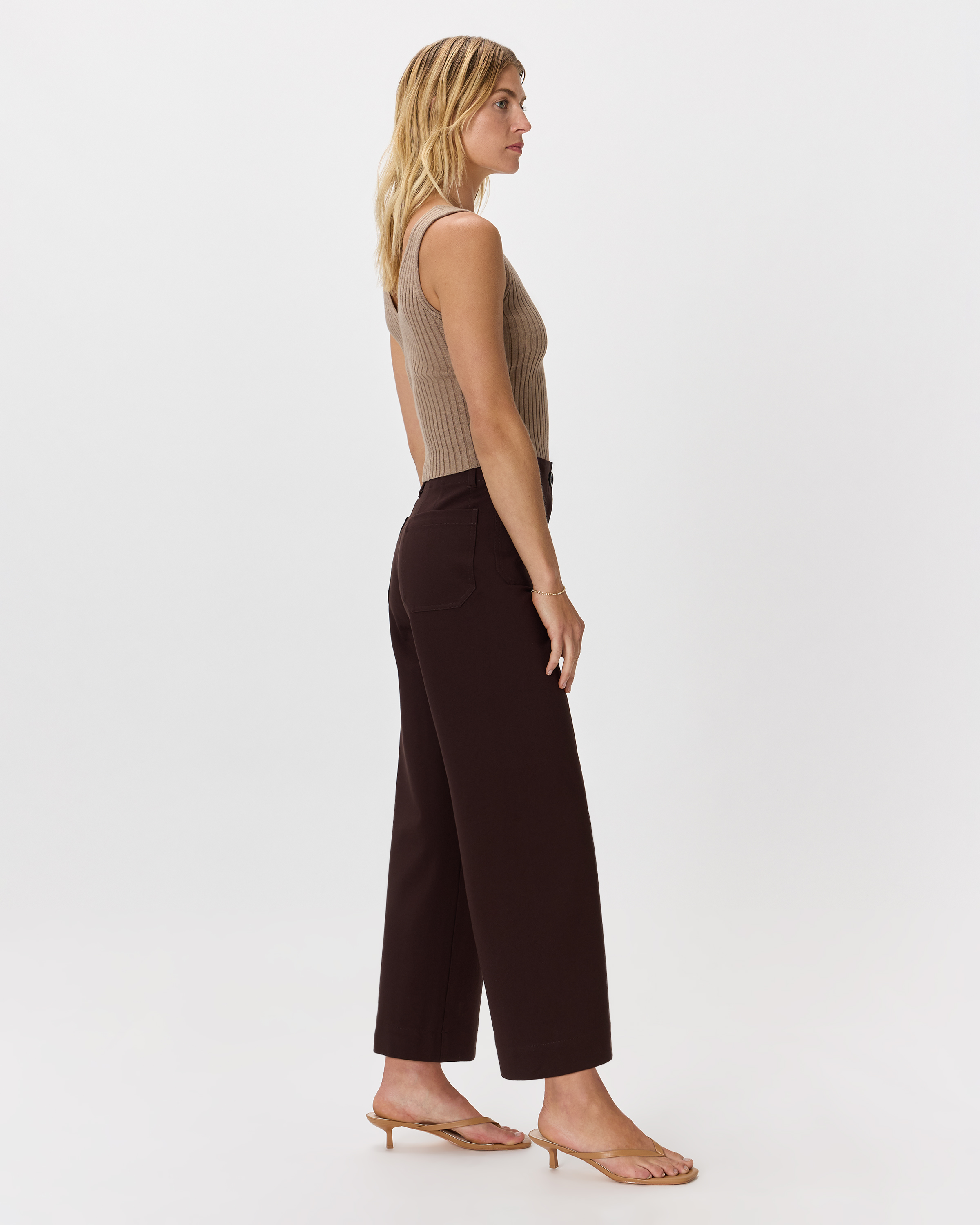 Women's Ultra-Stretch Ponte Cropped Wide Leg Pants - thumbnail 3