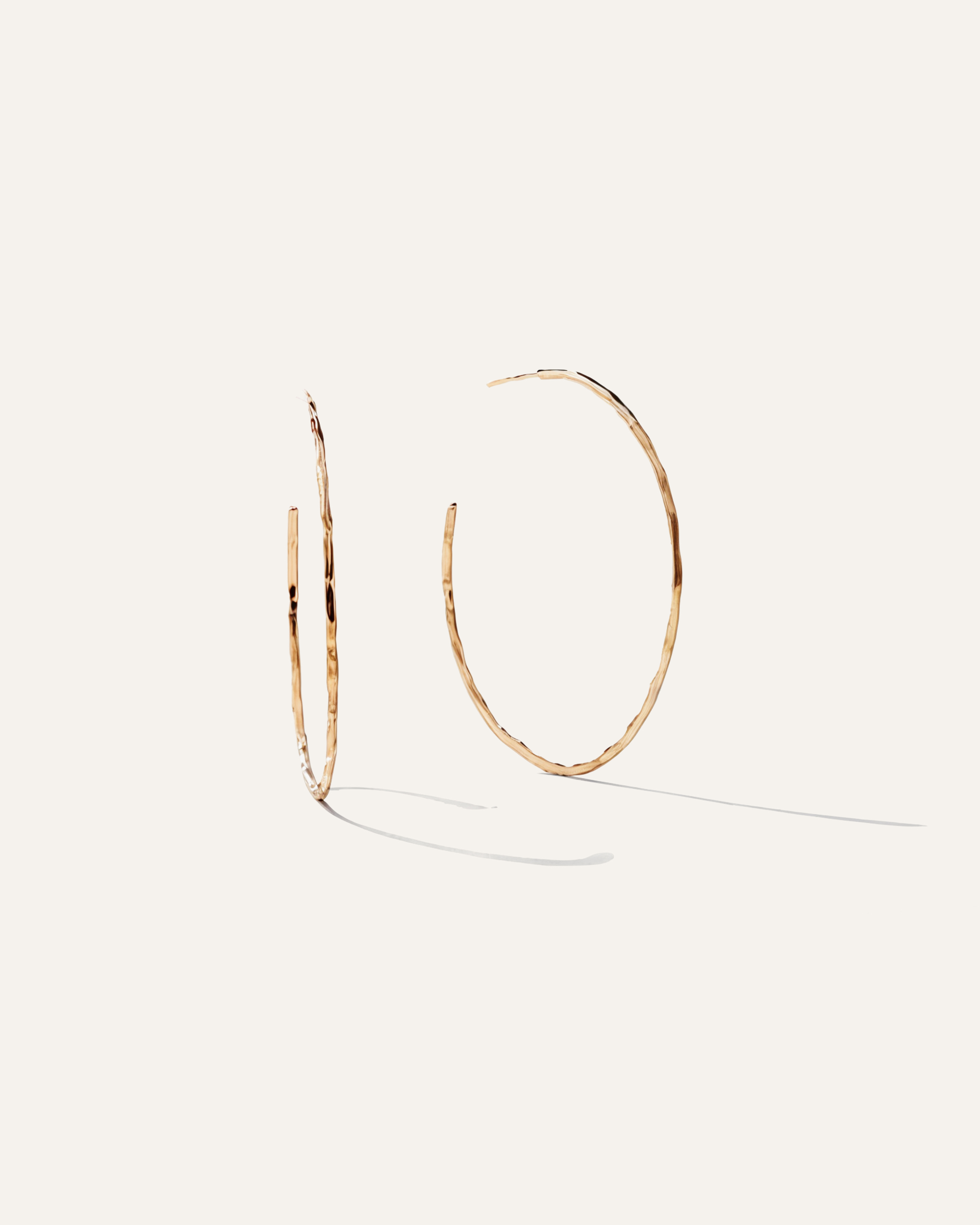 Quince Women's Hammered Hoop Earrings In Gold Vermeil