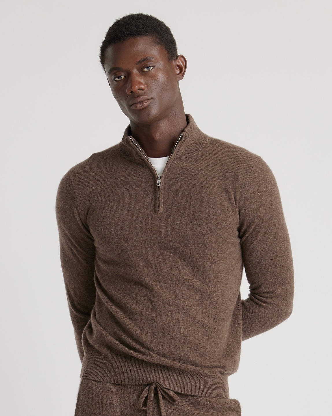 Brown university grey quarter zip sweater