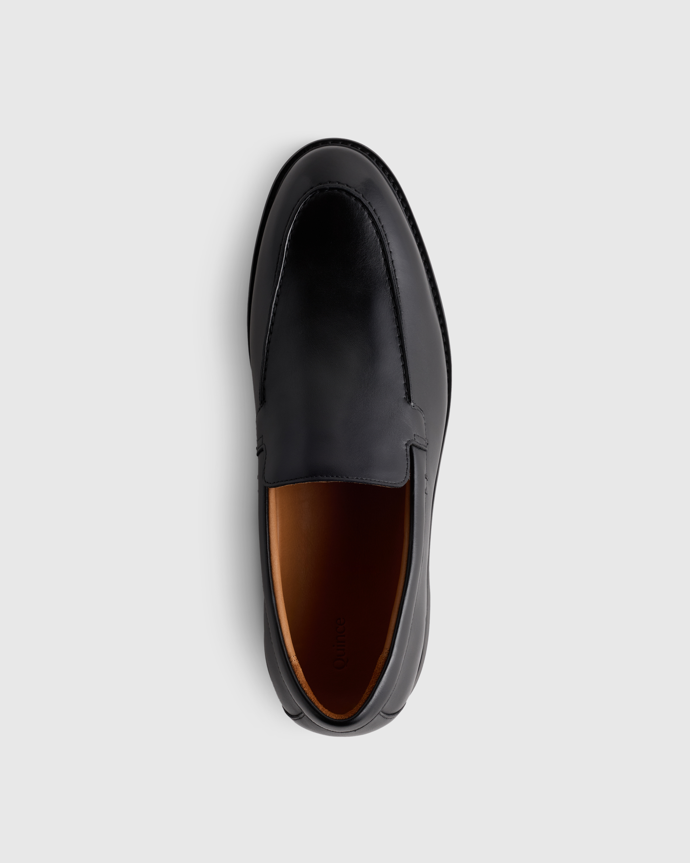 Quince Calfskin Leather Penny Loafer - black Italian Leather Bow Penny Loafer in Black main image 2