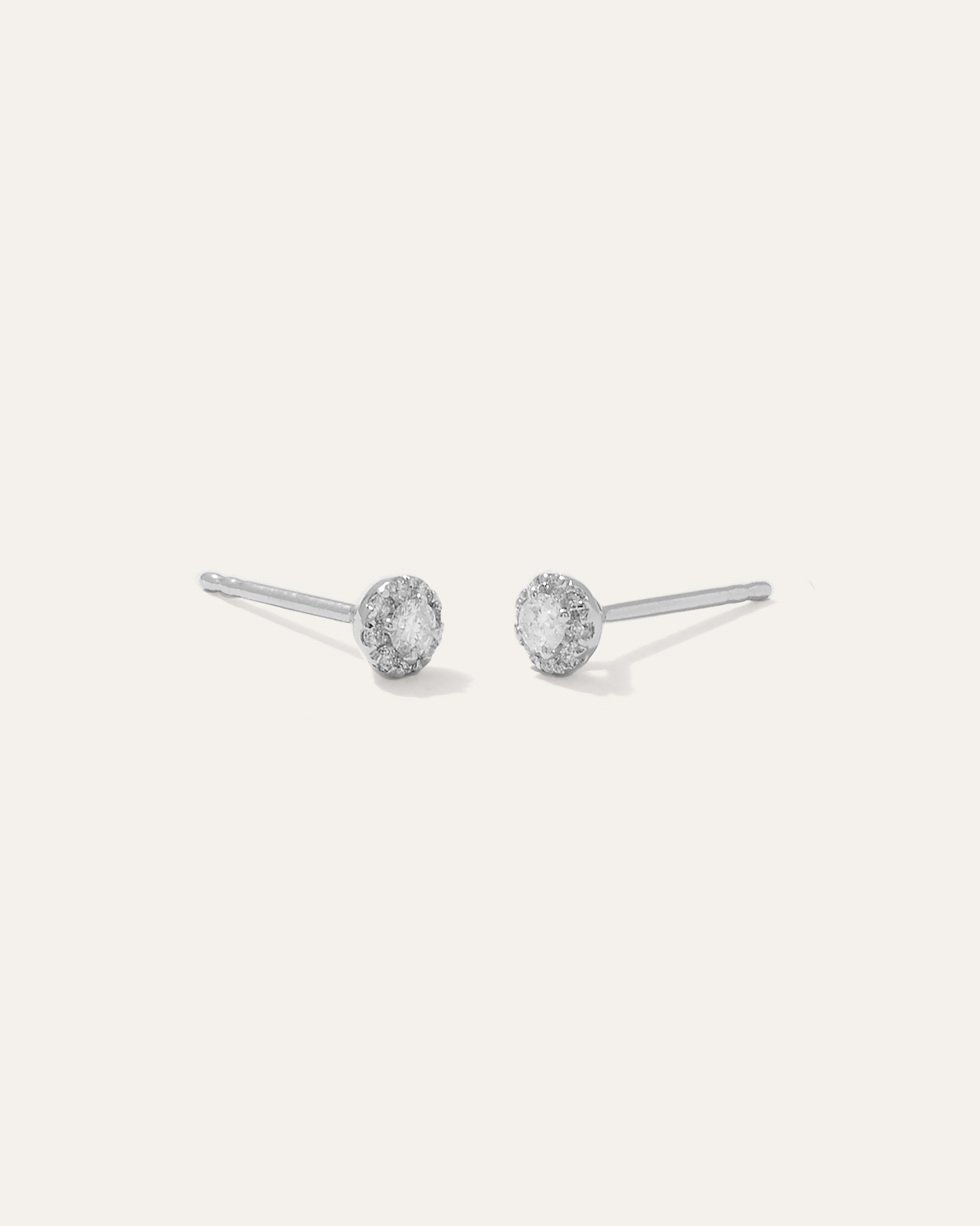 14K Gold Diamond Halo Studs