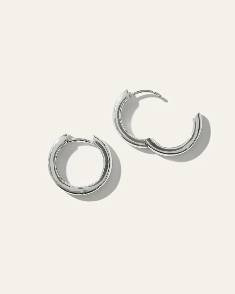 Silver Slim Huggie Earring 3