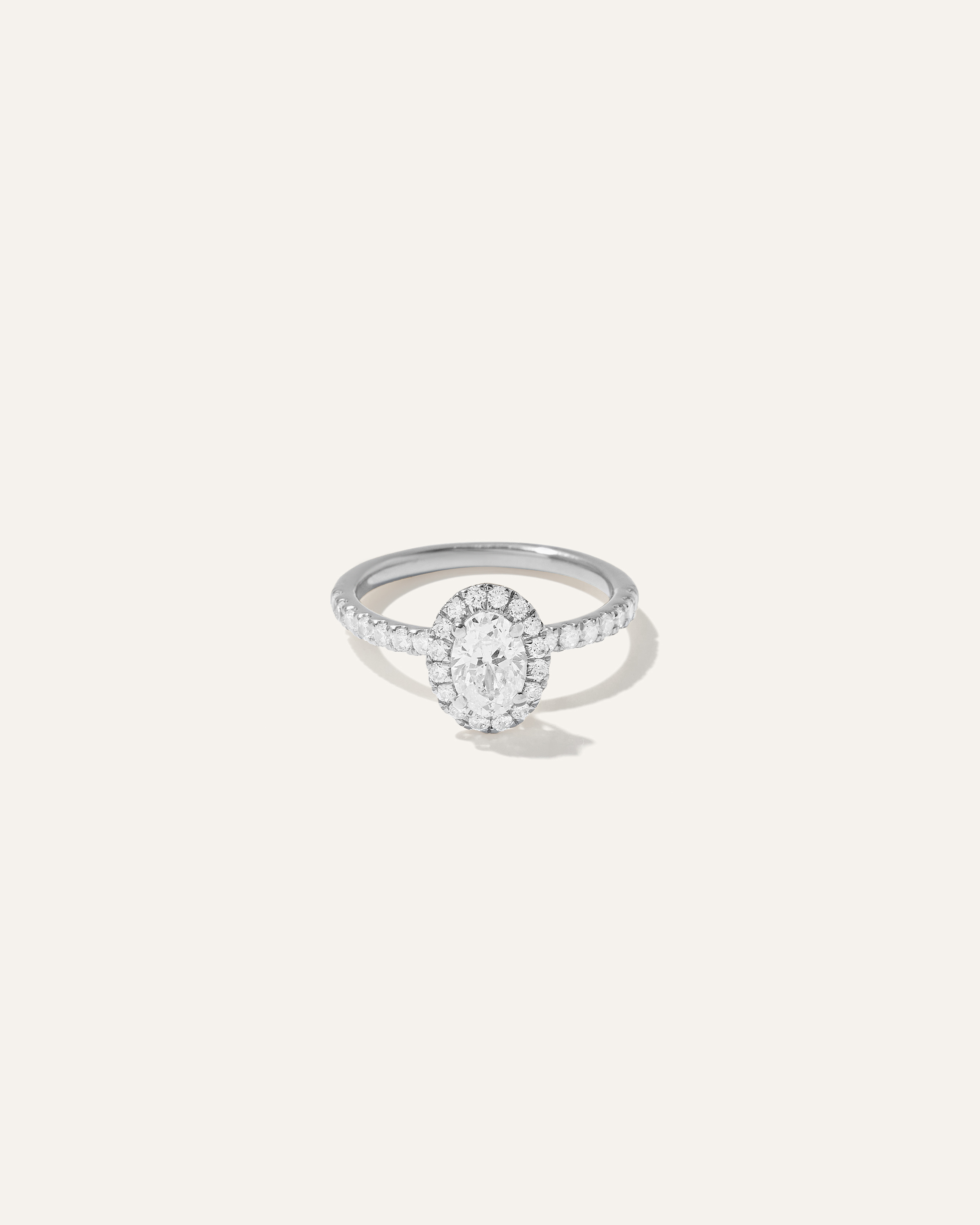 Shop Quince Women's Natural Diamond Oval Halo Pave Engagement Ring In White Gold