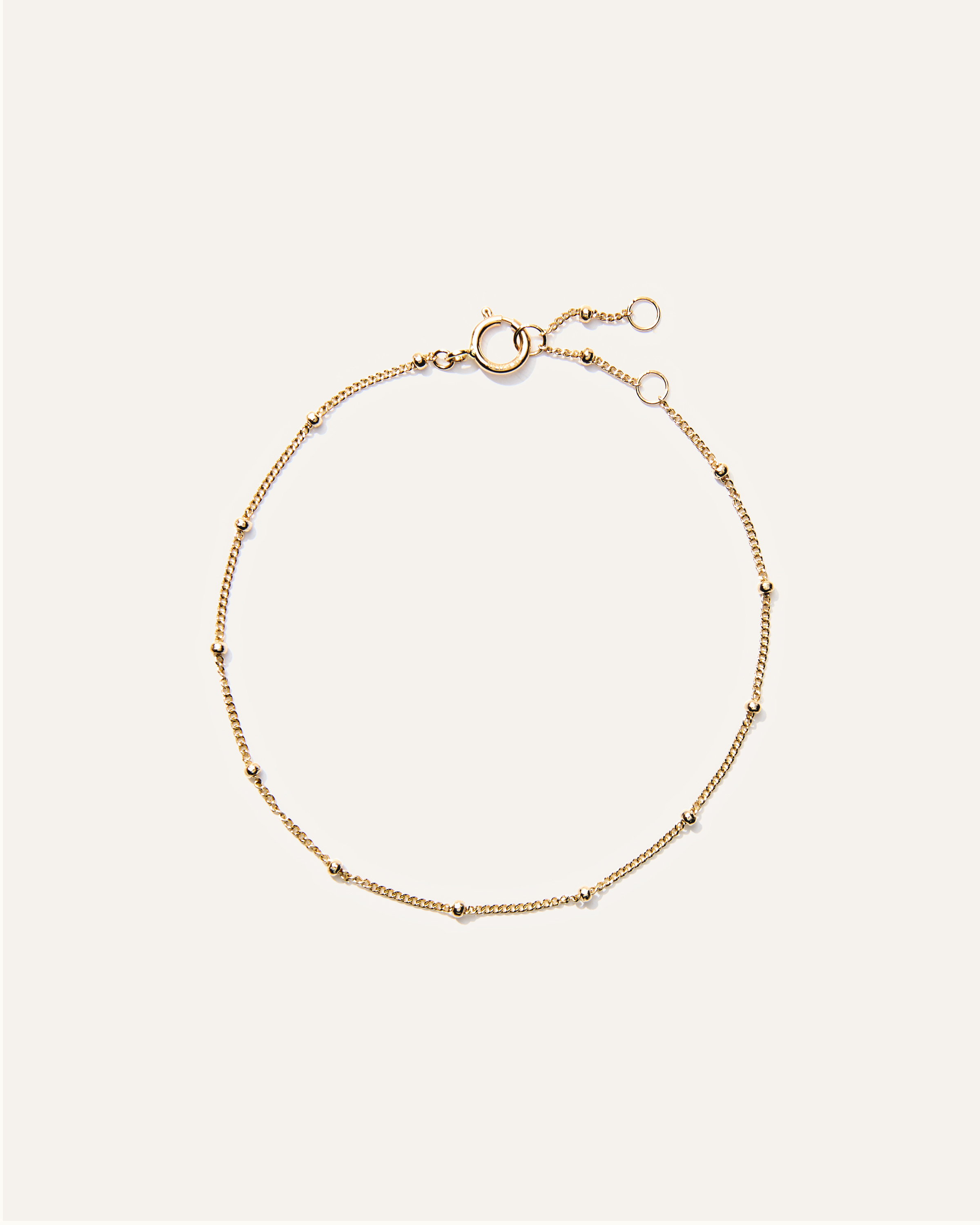 14K Gold Bead Station Bracelet