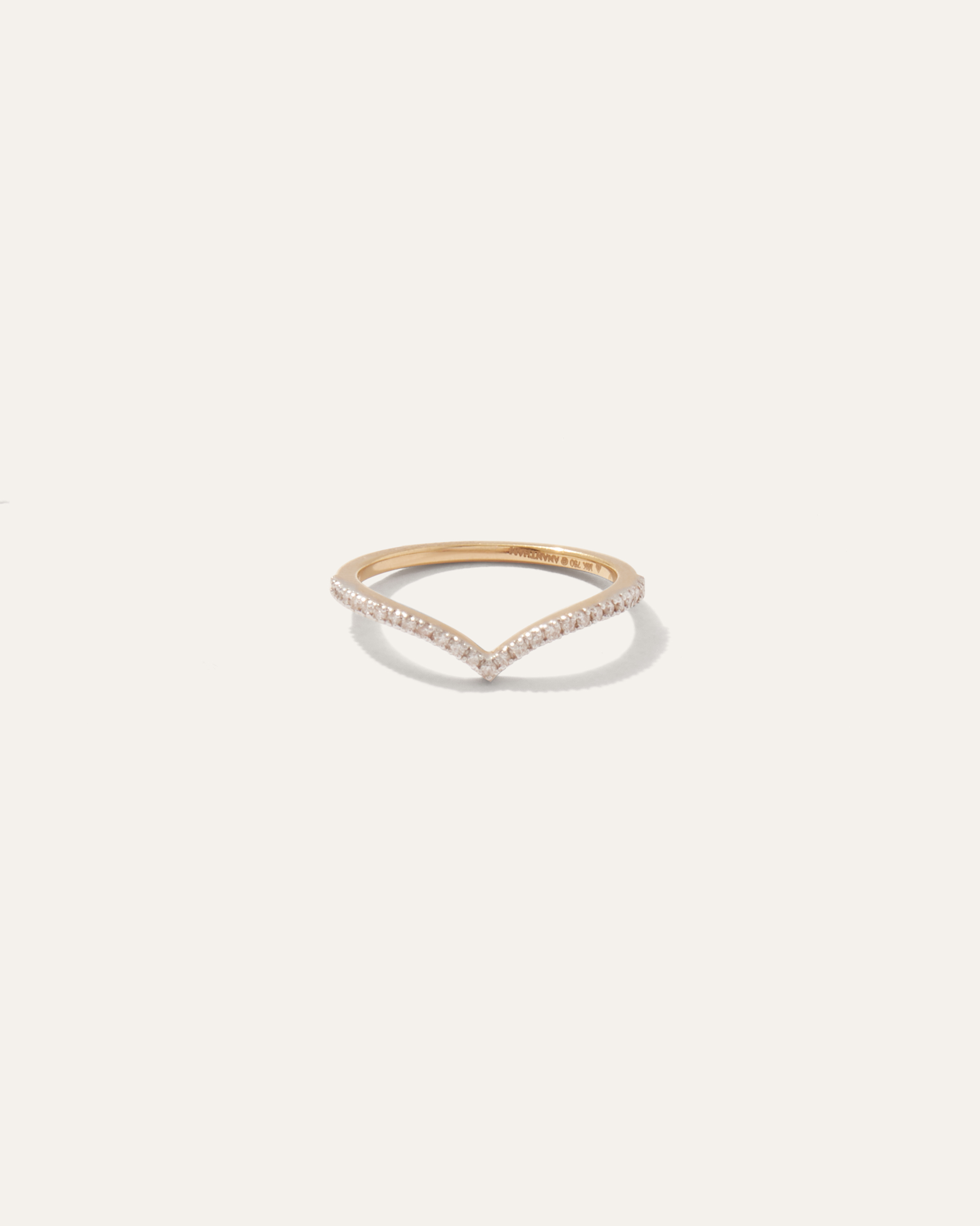 Quince Women's 14k Gold Pave Diamond Wishbone Ring In Yellow Gold
