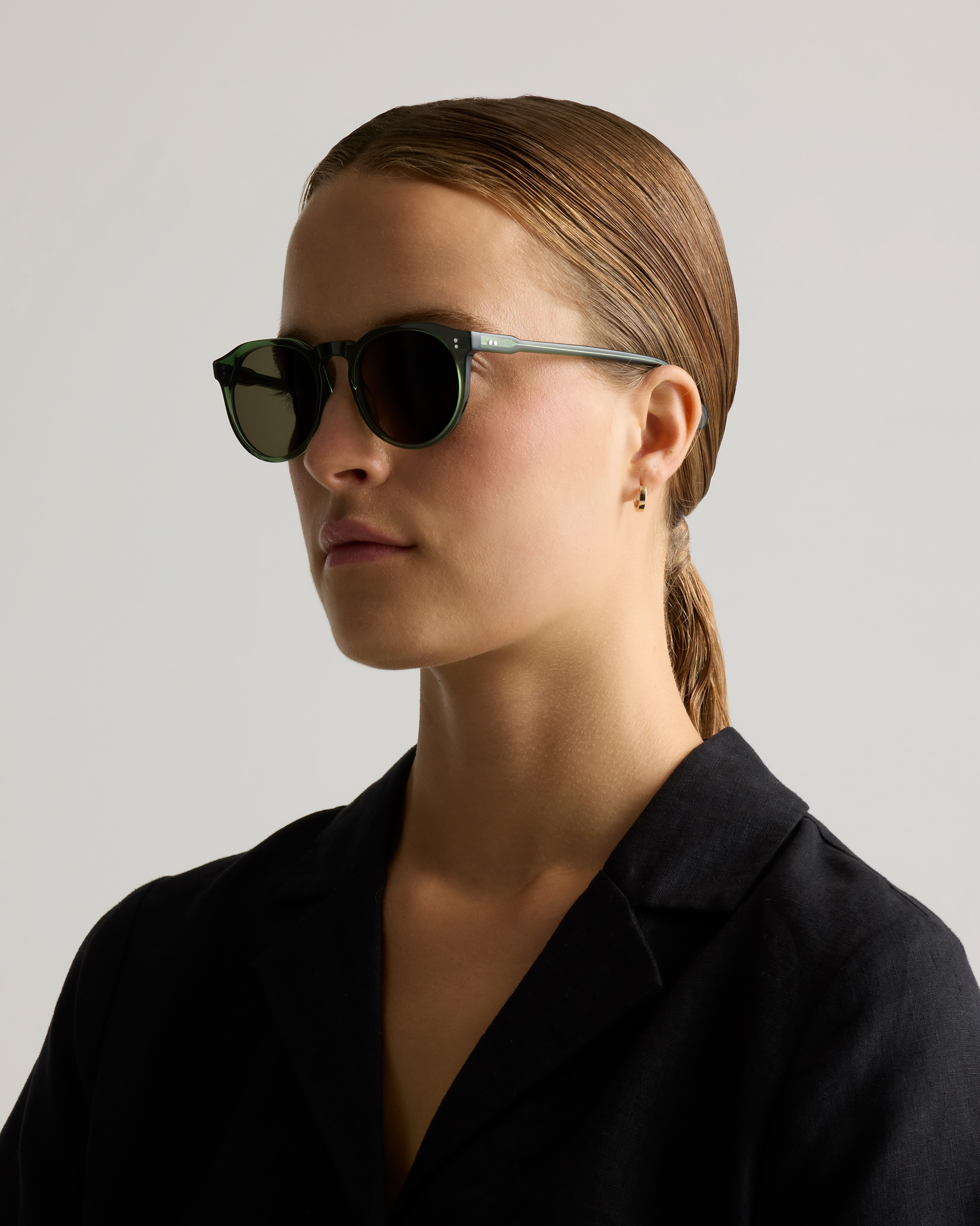 Tahiti Polarized Acetate Sunglasses in Clear Taupe with  display picture 3