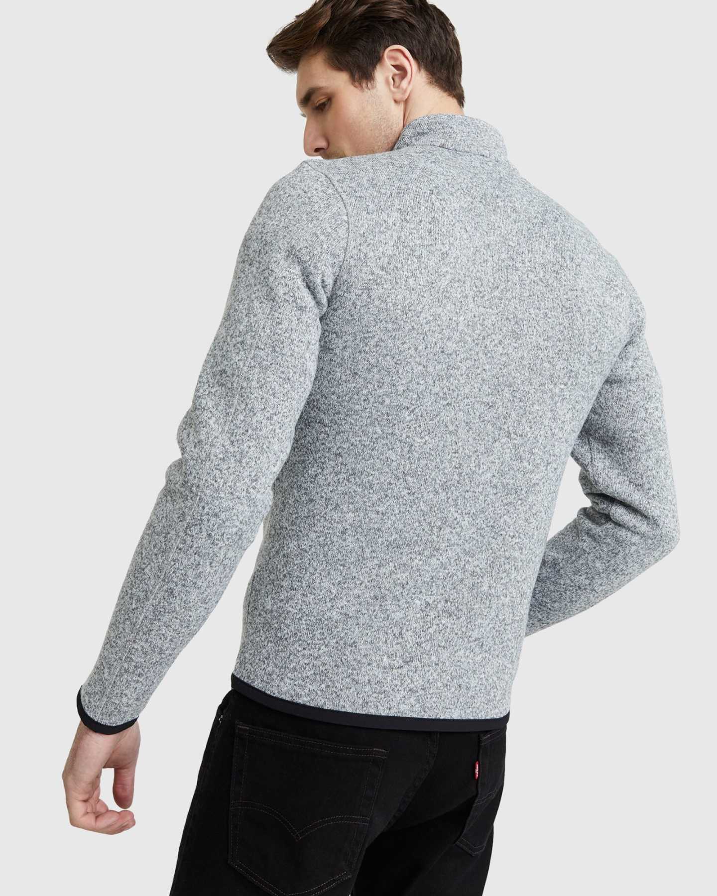 Quarter Zip Sweater Fleece Jacket - 13649835589743