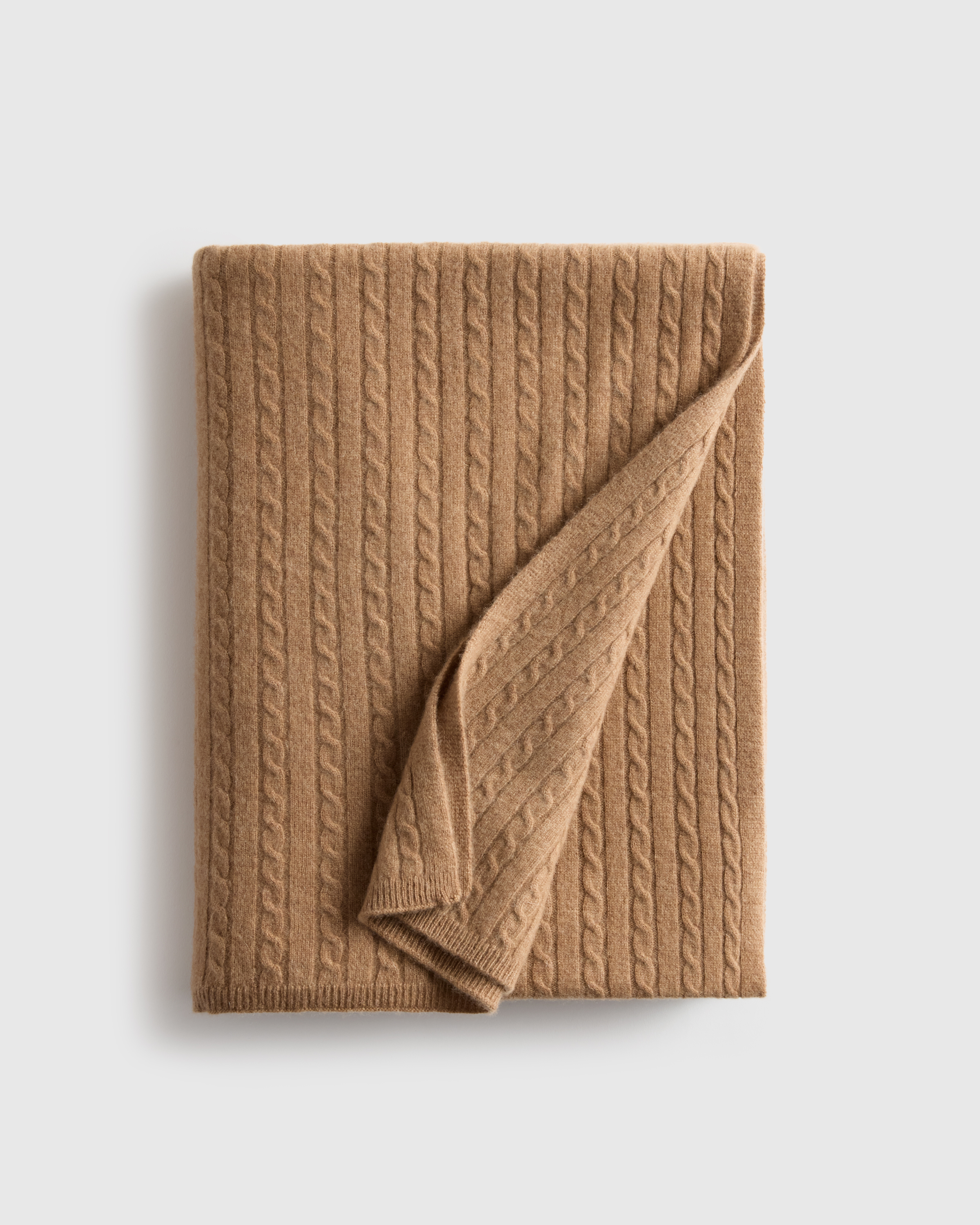 Cable Knit Cashmere Throw by Quince