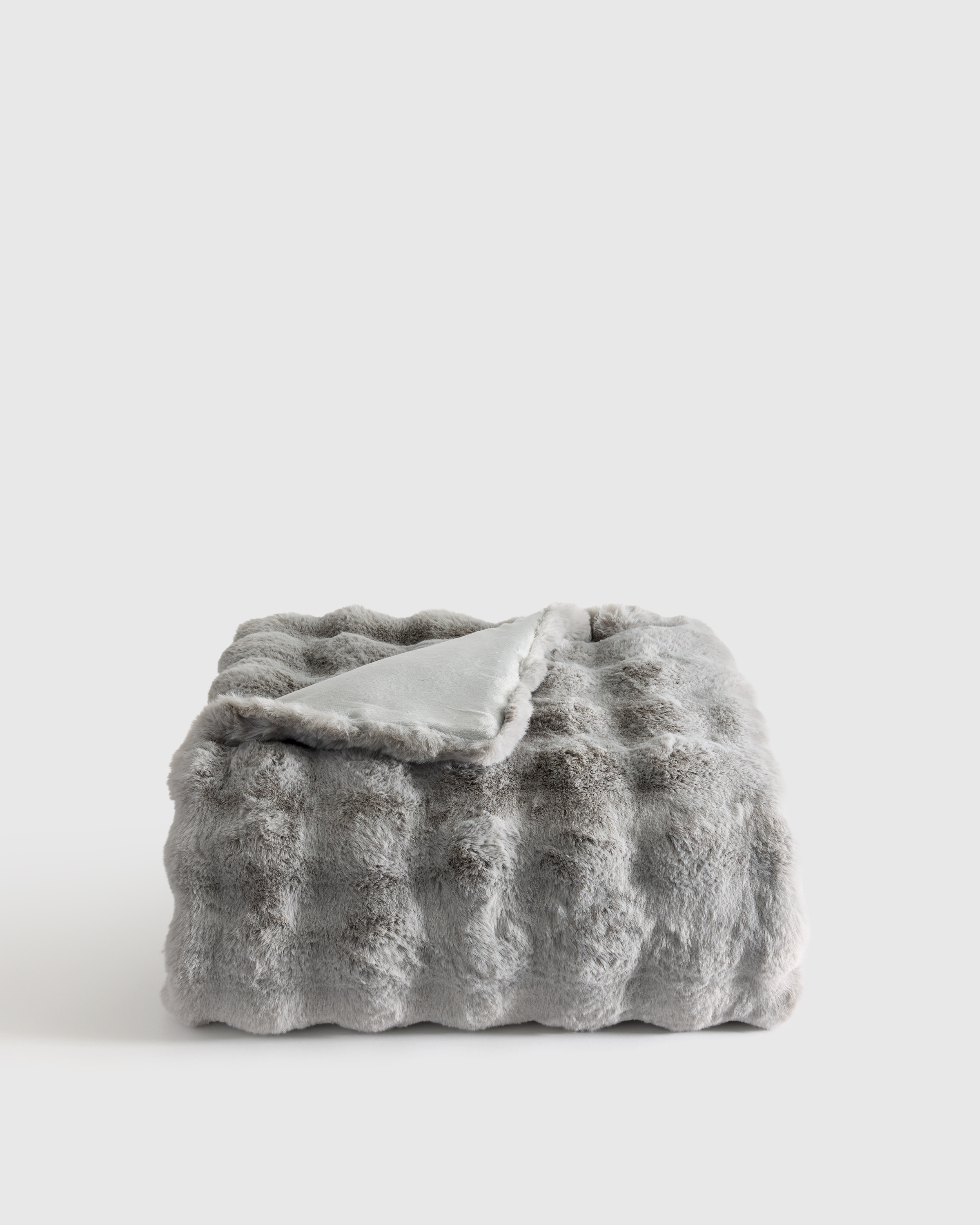 Ruched Faux Fur Throw