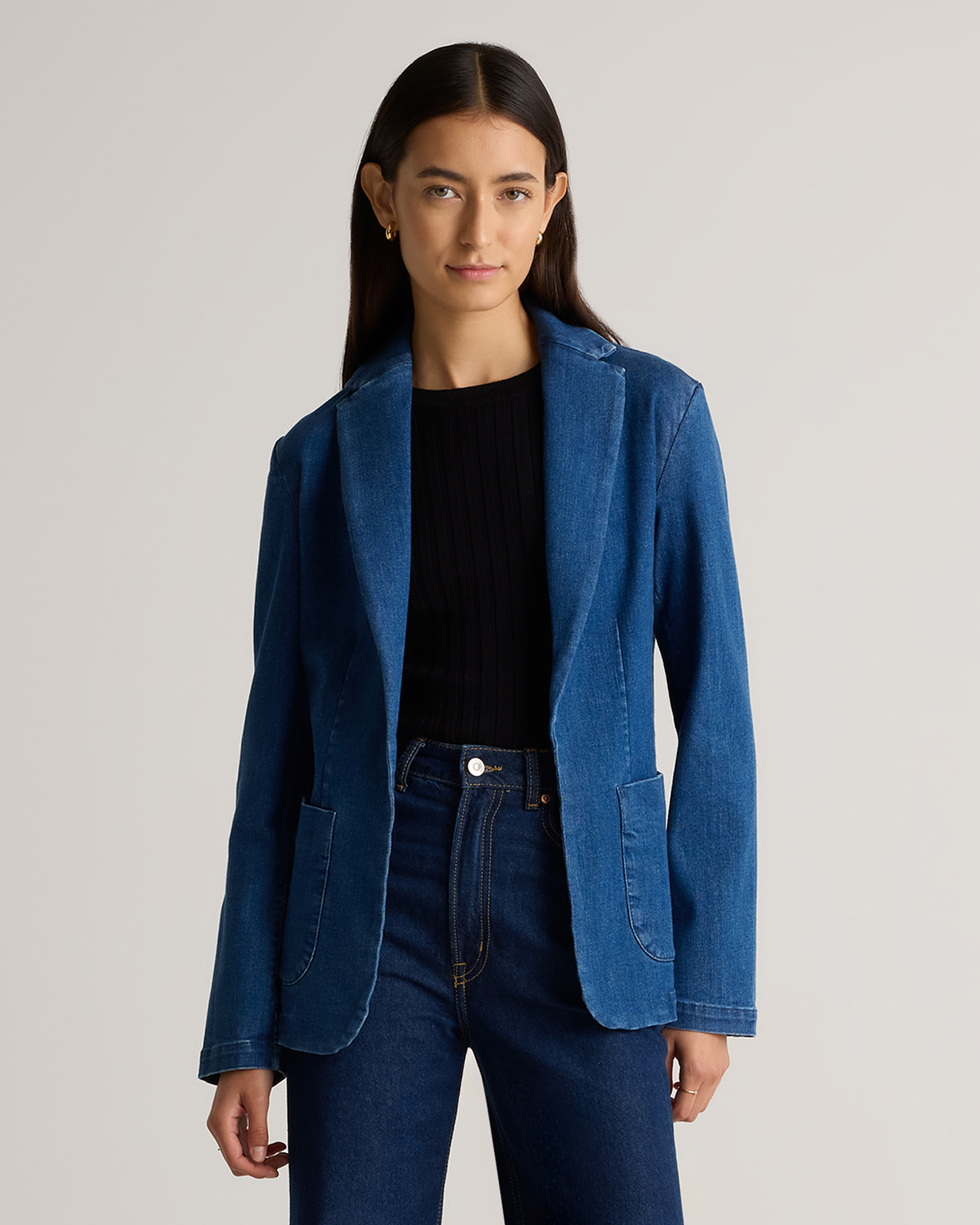 Stretch Denim Blazer
