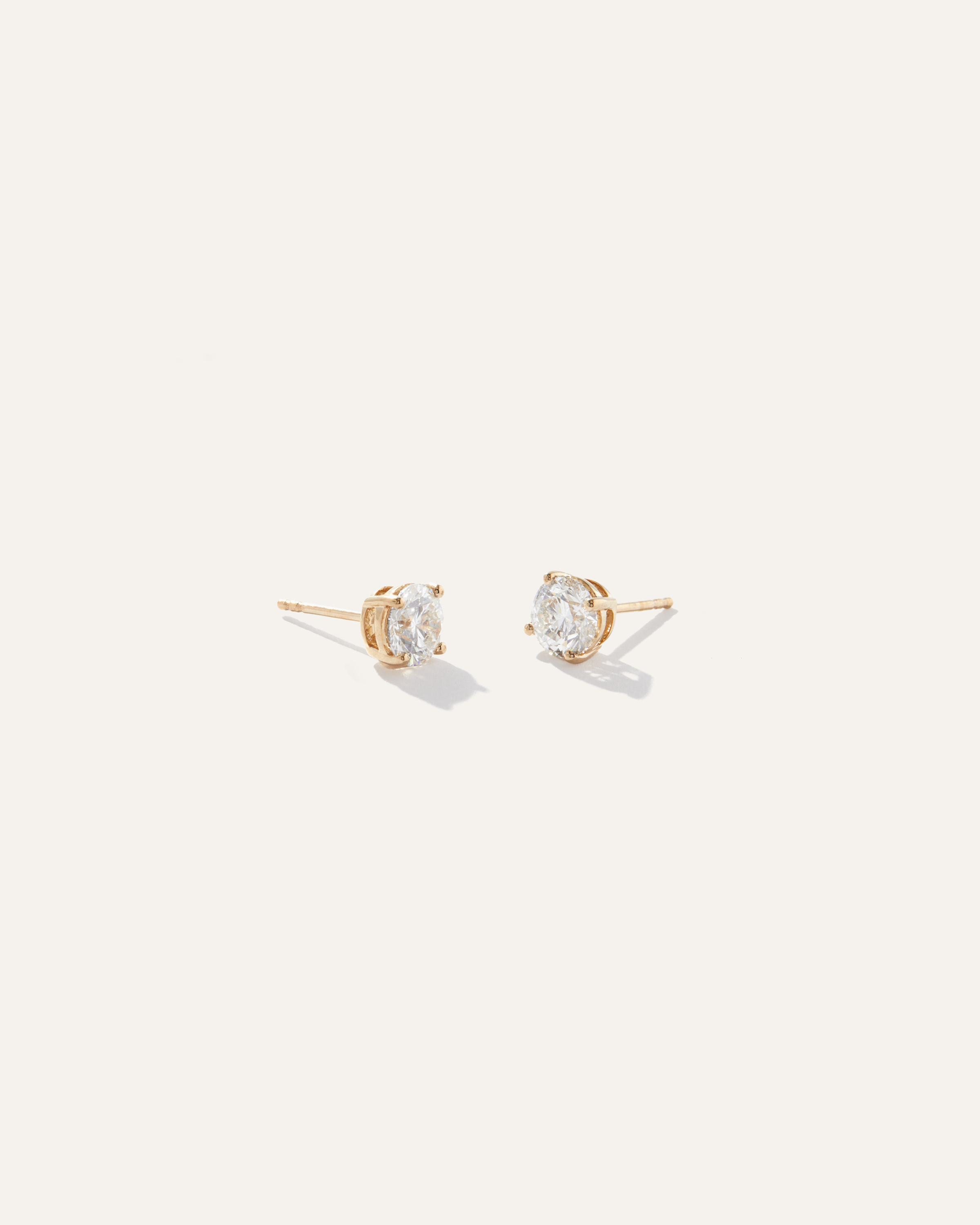 Quince Women's 14k Gold Natural Diamond Solitaire Studs In Yellow Gold