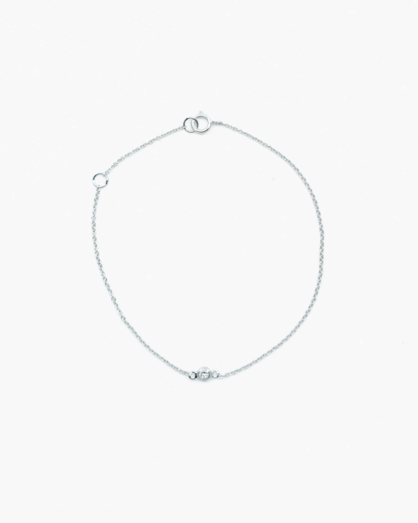 Diamond Bezel Bracelet - White Gold