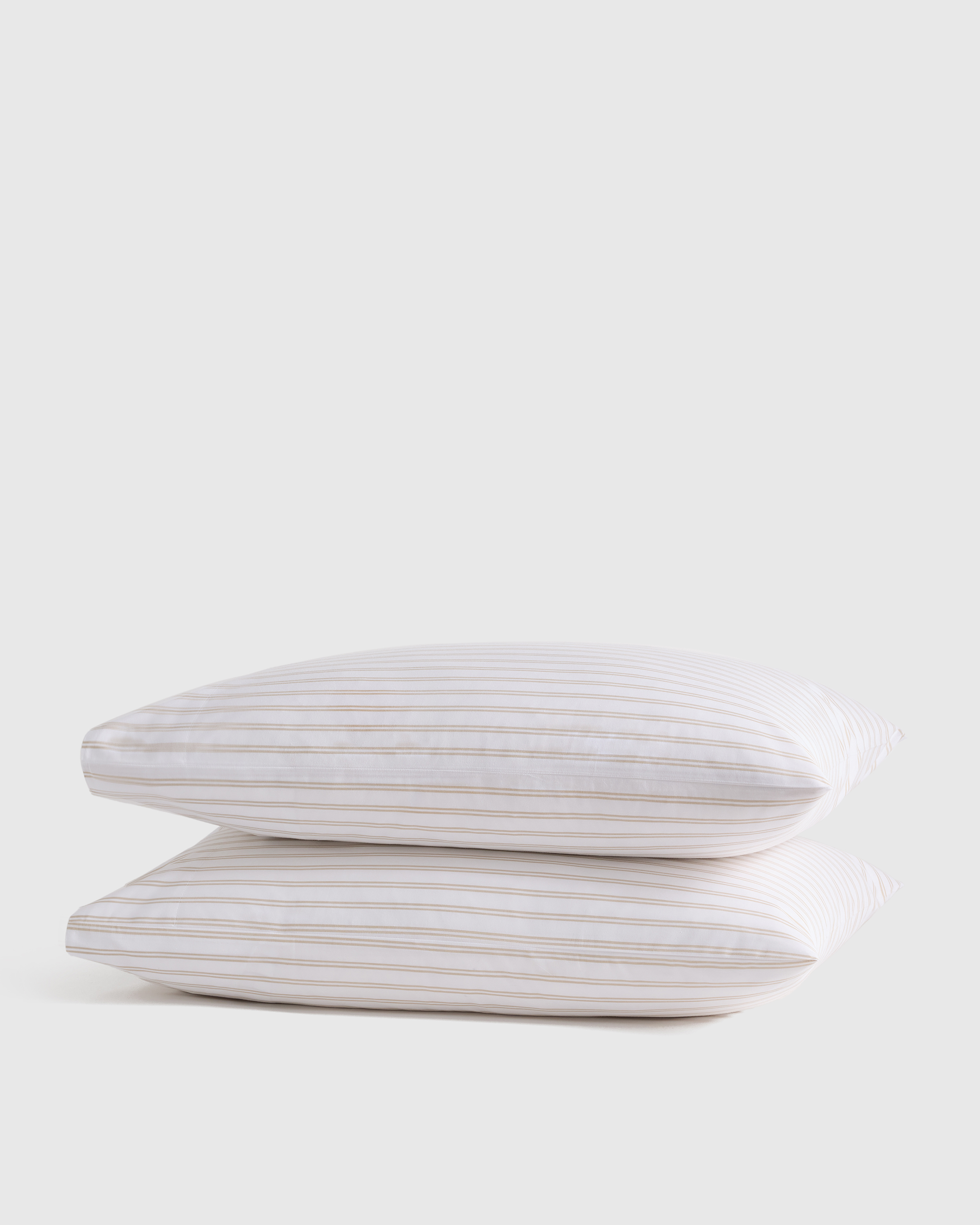 Classic Organic Percale Double Stripe Pillowcase Set