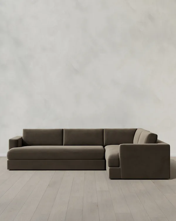 Sierra Curved Arm L Sectional in Performance Velvet